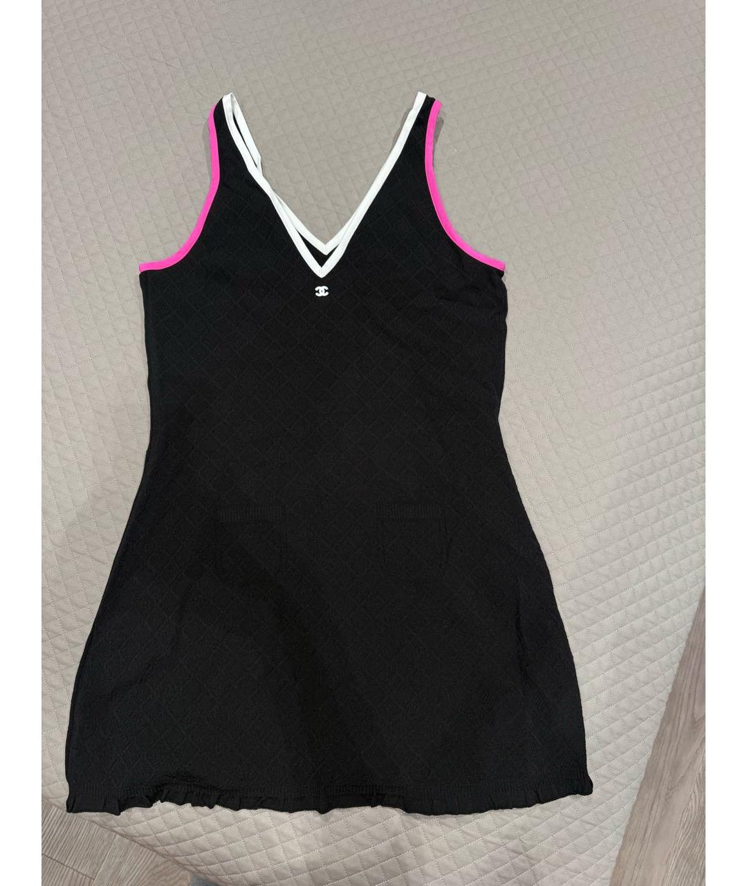 CHANEL Черный вискозный сарафан, фото 5