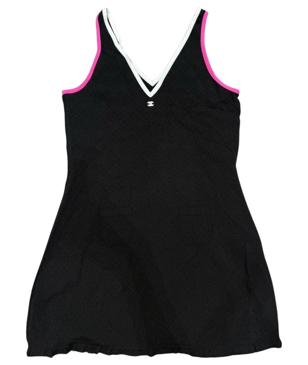 CHANEL Черный вискозный сарафан, фото 1