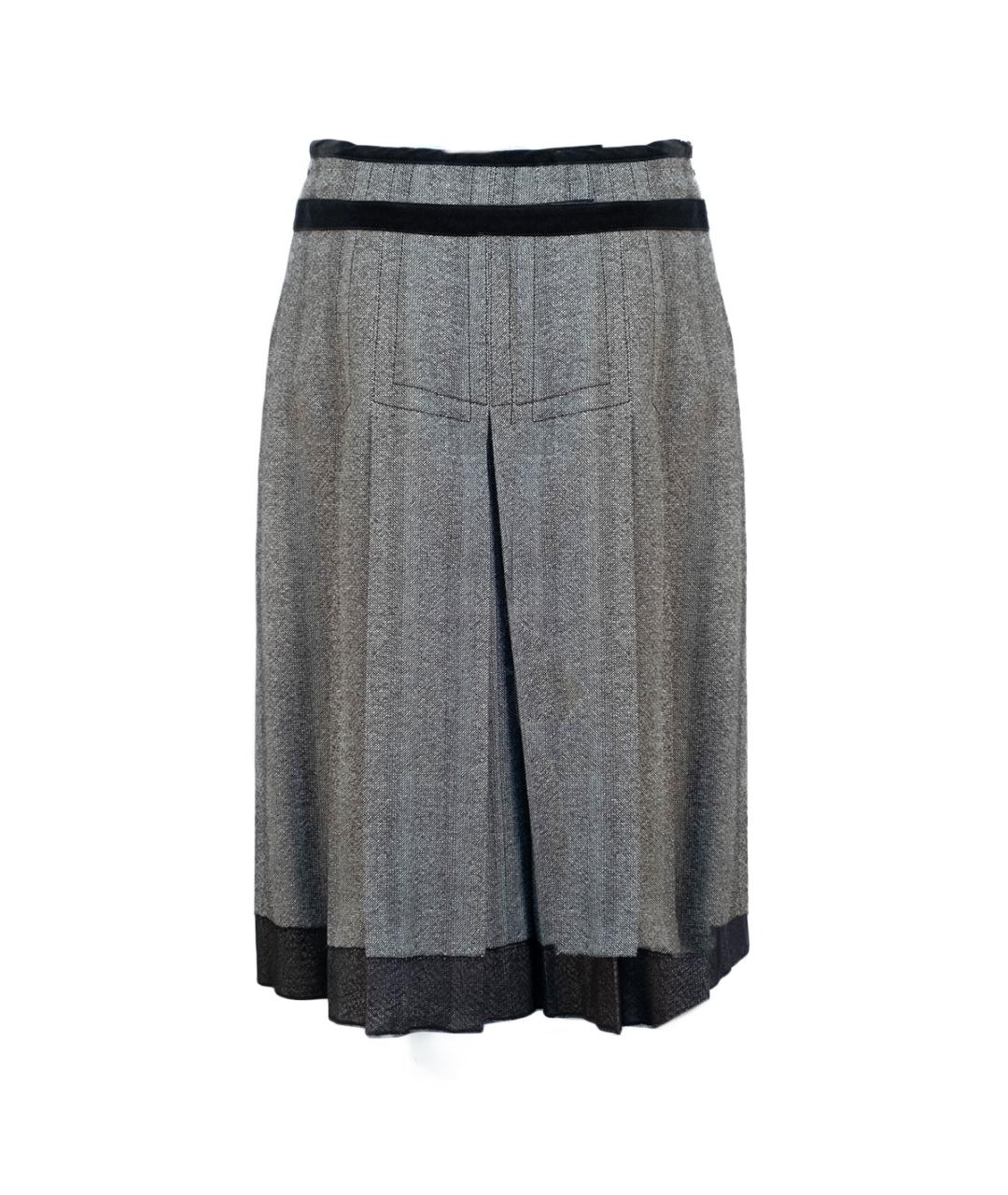 WEEKEND MAX MARA Серая шерстяная юбка миди, фото 2