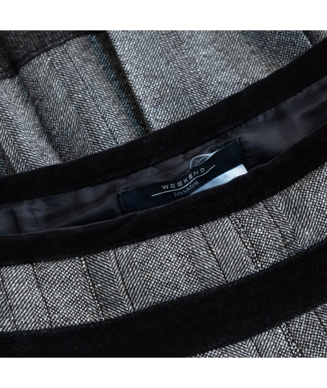 WEEKEND MAX MARA Серая шерстяная юбка миди, фото 3