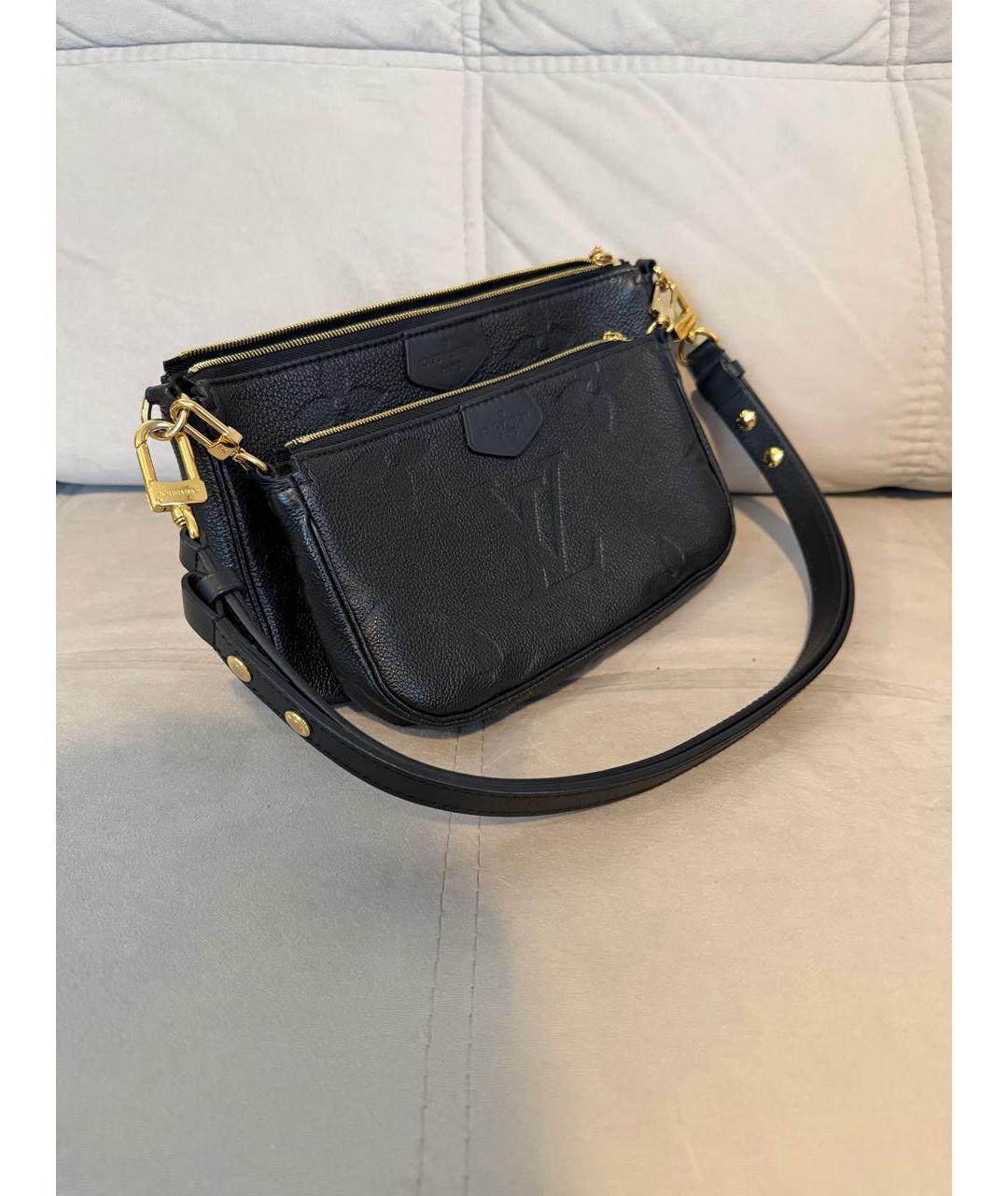 LOUIS VUITTON Черная кожаная сумка через плечо, фото 2