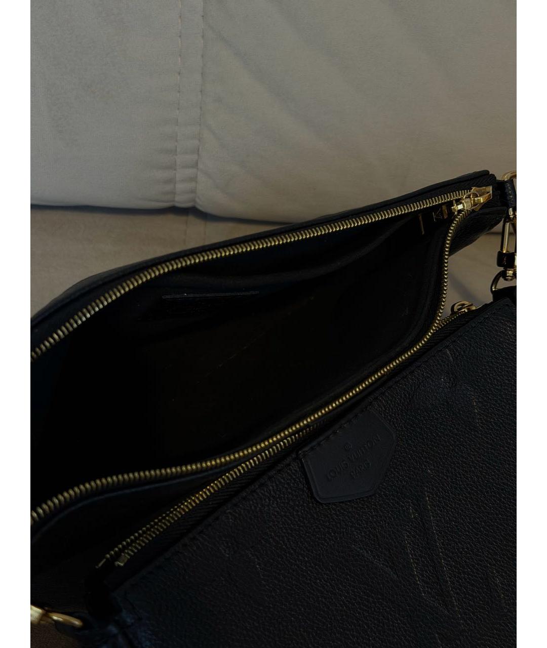 LOUIS VUITTON Черная кожаная сумка через плечо, фото 4