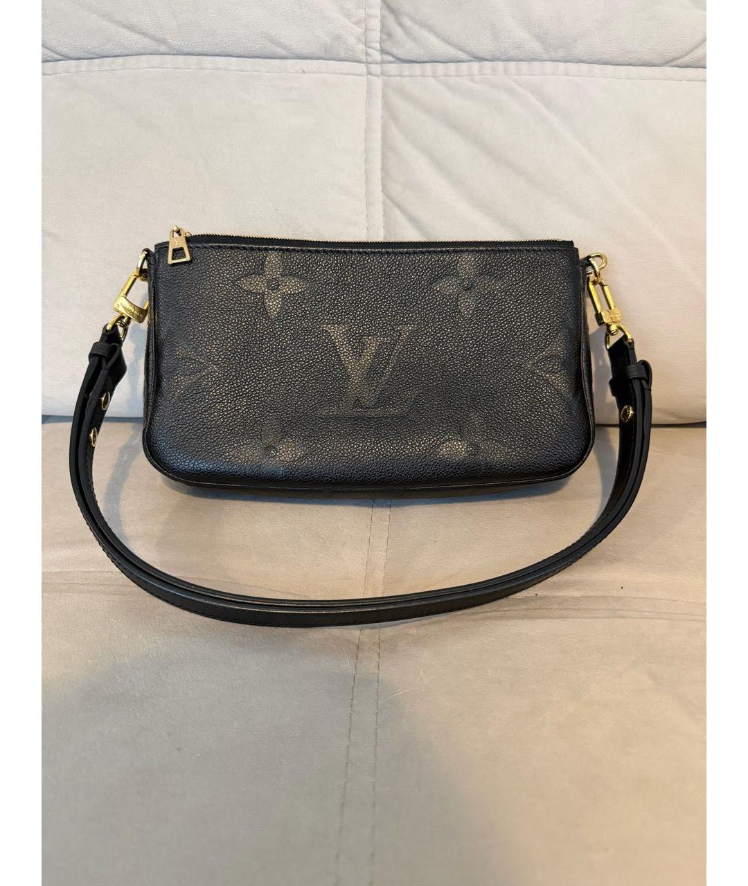 LOUIS VUITTON Черная кожаная сумка через плечо, фото 3