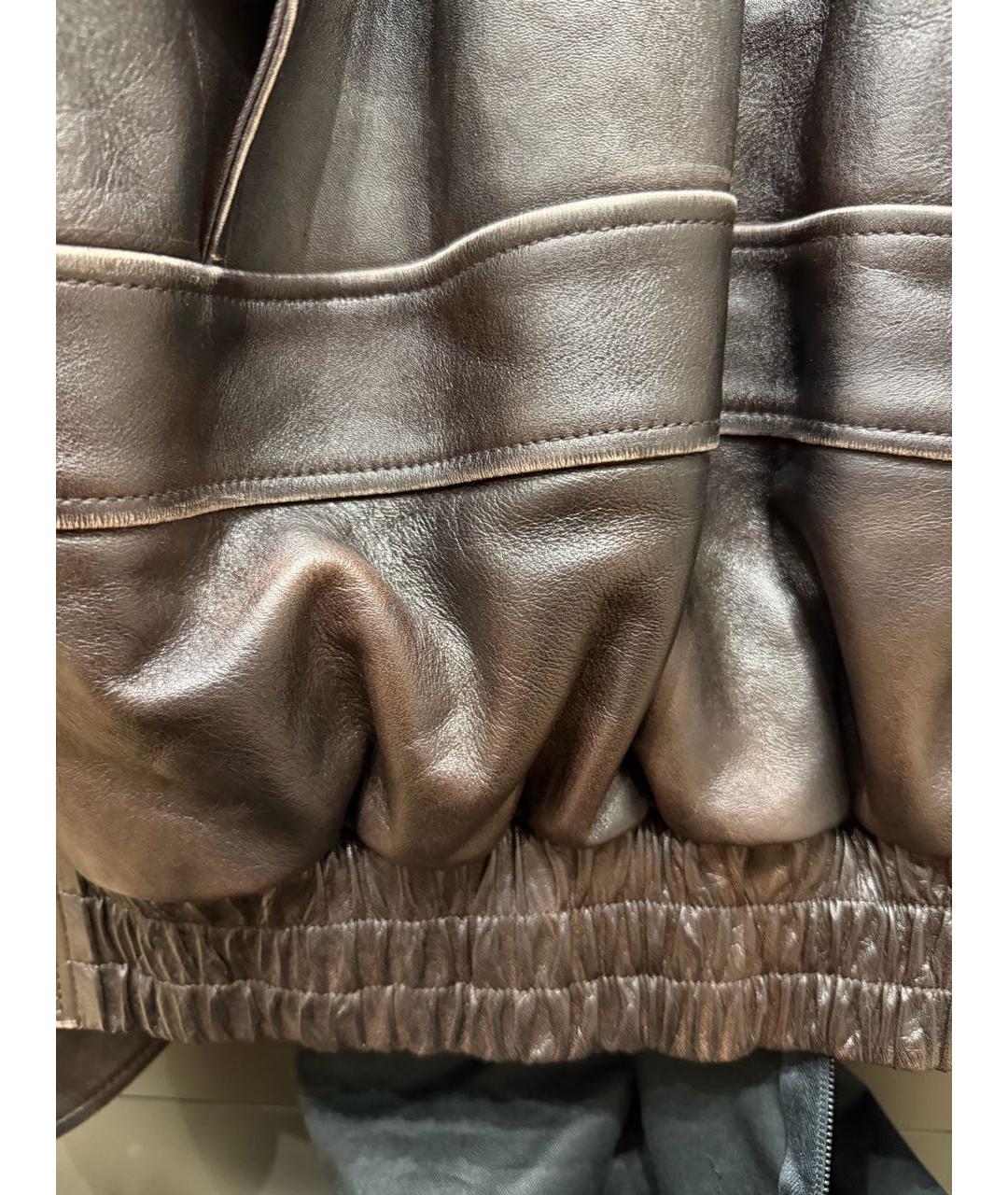 SAINT LAURENT Коричневая кожаная куртка, фото 5