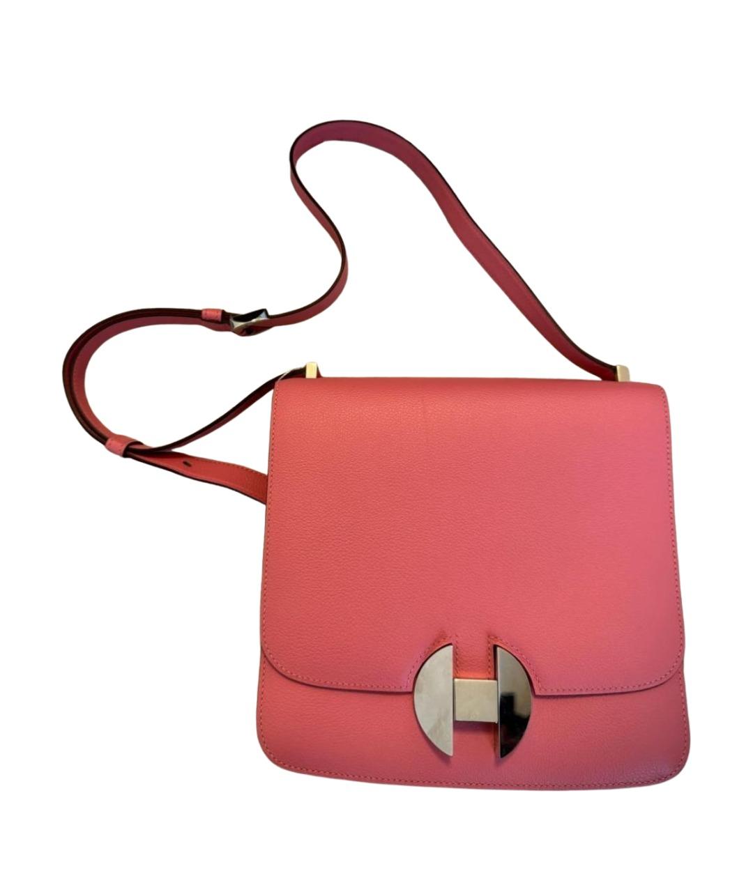 HERMES Коралловая кожаная сумка через плечо, фото 1