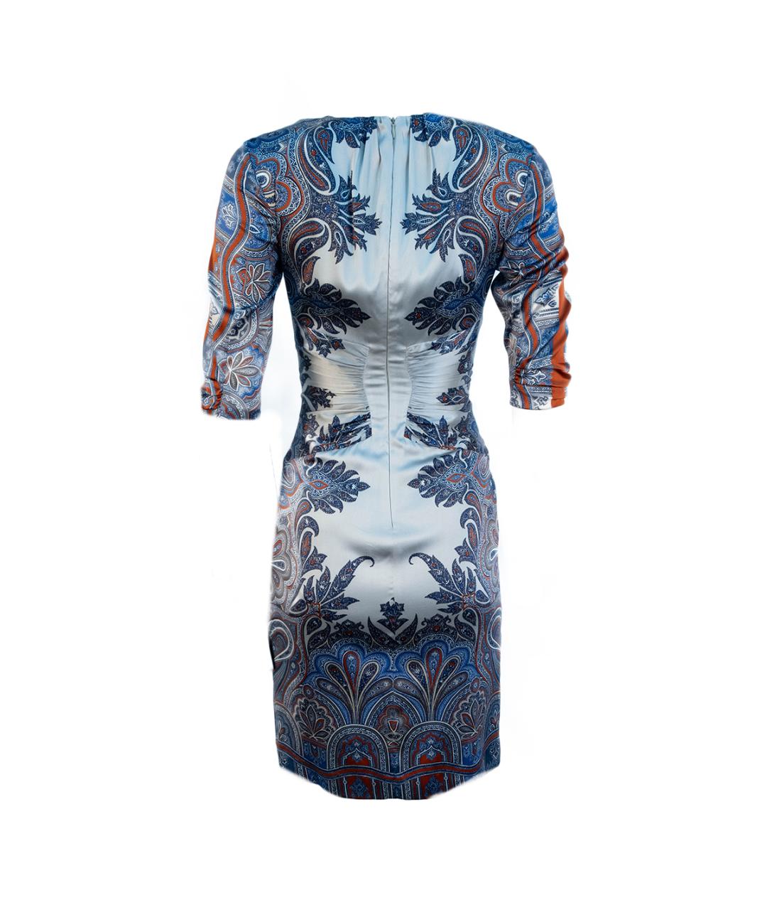 ETRO Синее шелковое повседневное платье, фото 2