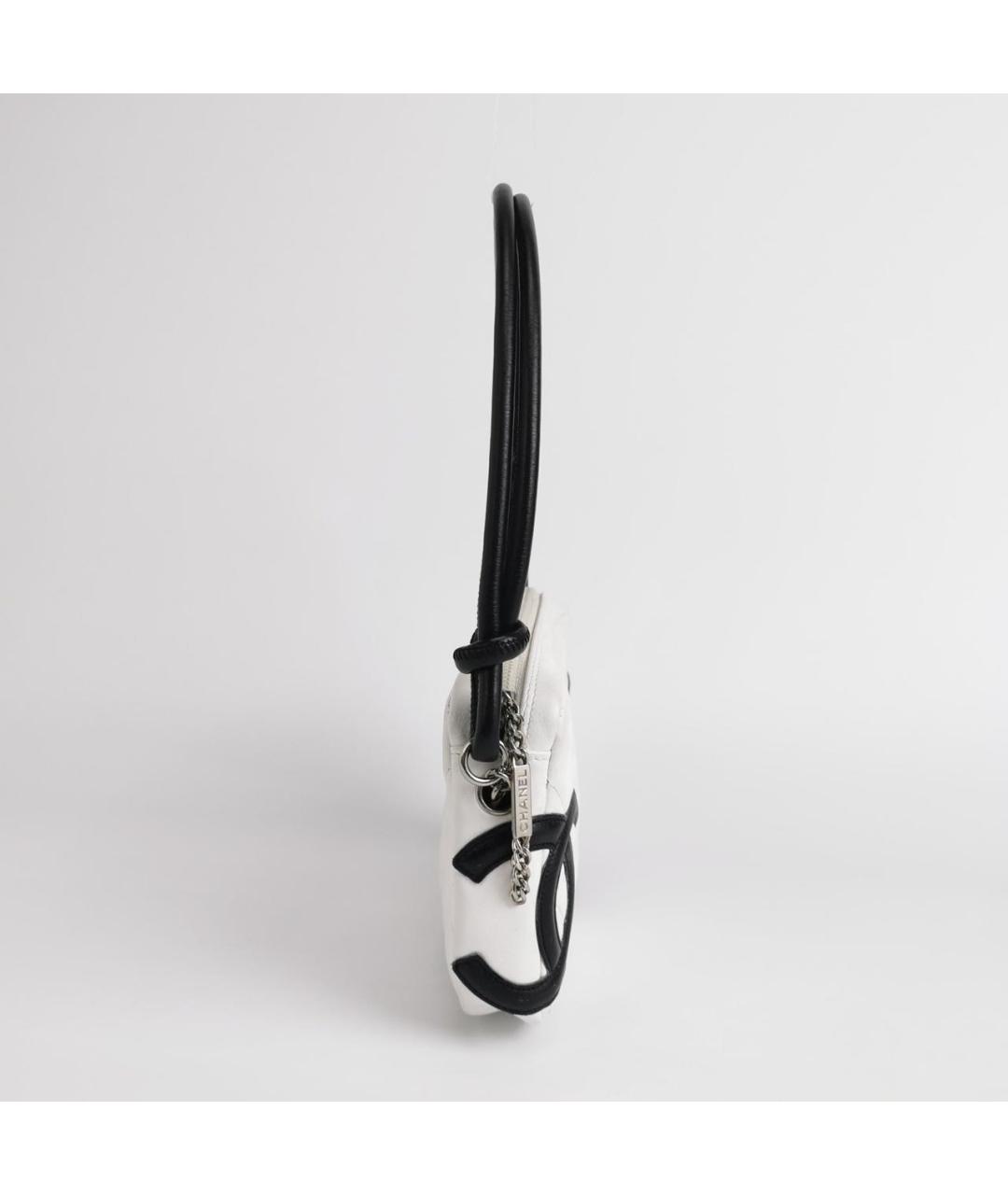 CHANEL Белая кожаная сумка с короткими ручками, фото 3