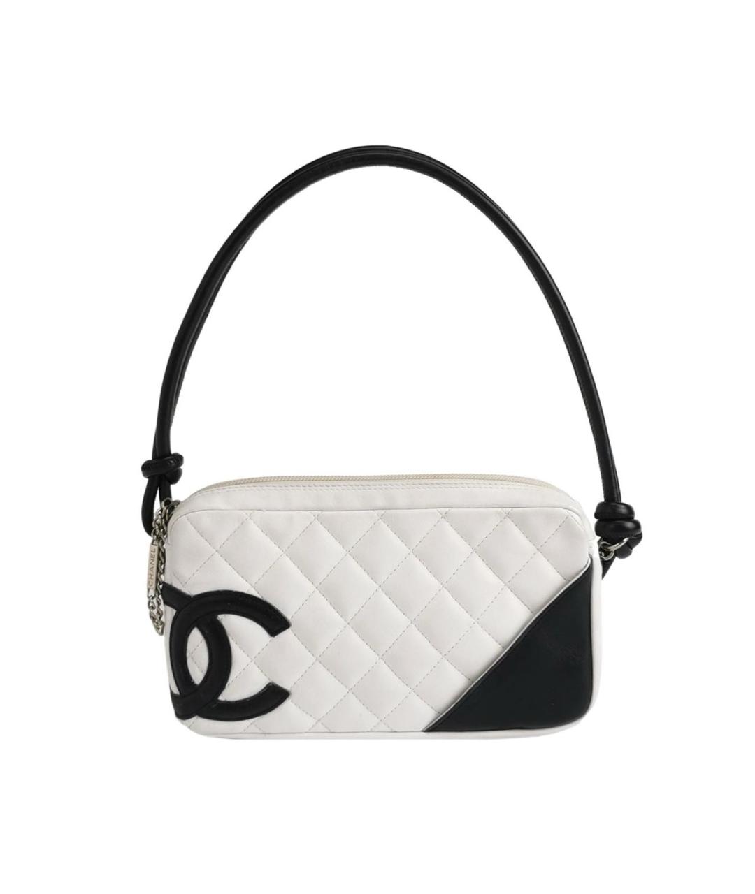 CHANEL Белая кожаная сумка с короткими ручками, фото 9