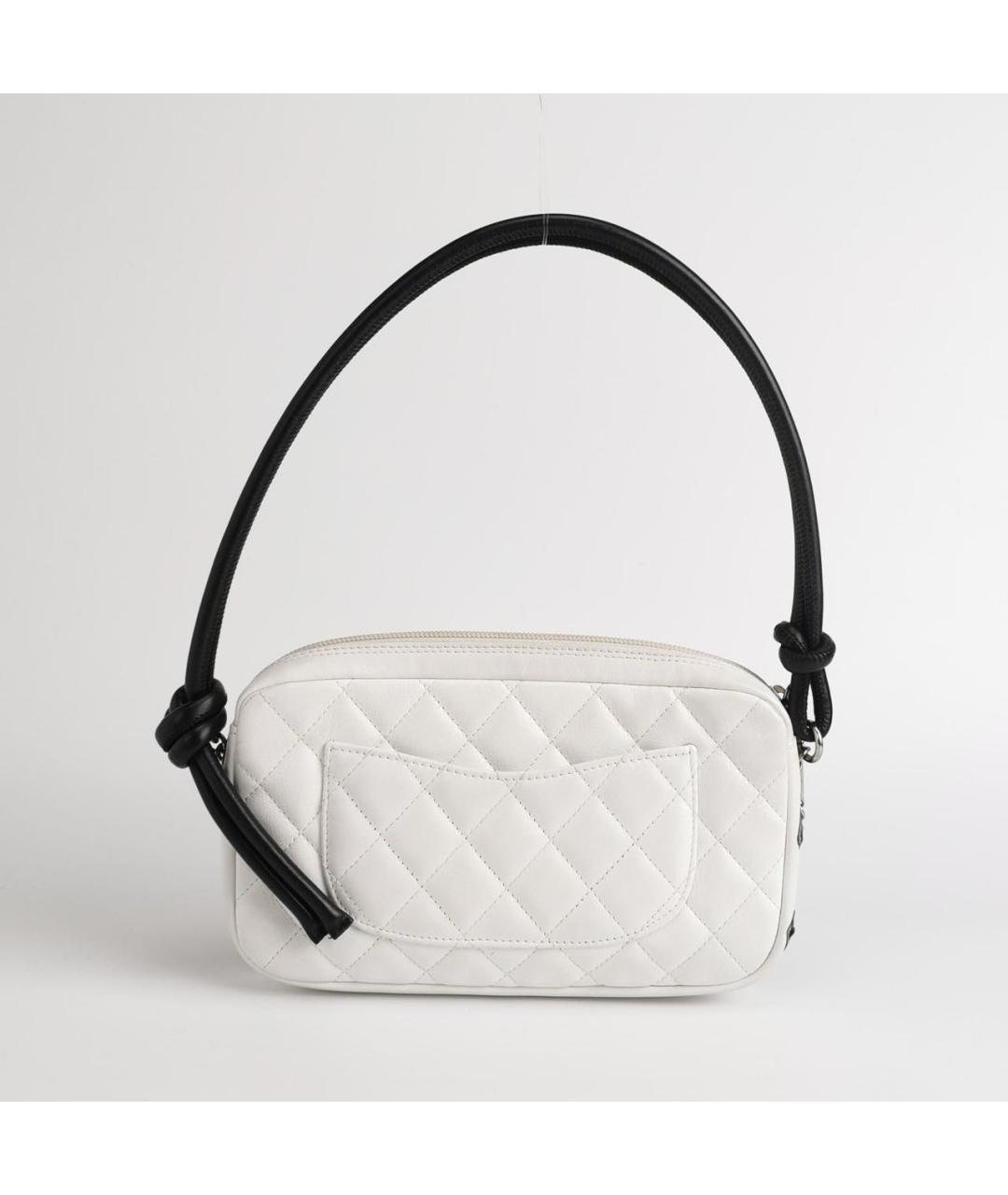 CHANEL Белая кожаная сумка с короткими ручками, фото 4