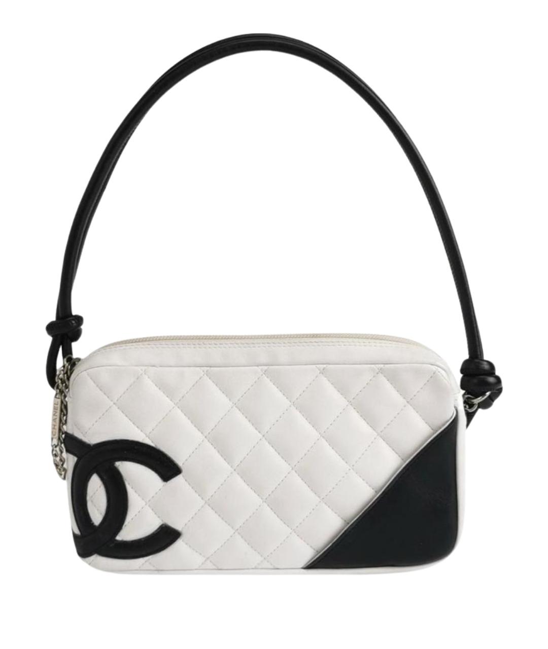 CHANEL Белая кожаная сумка с короткими ручками, фото 1