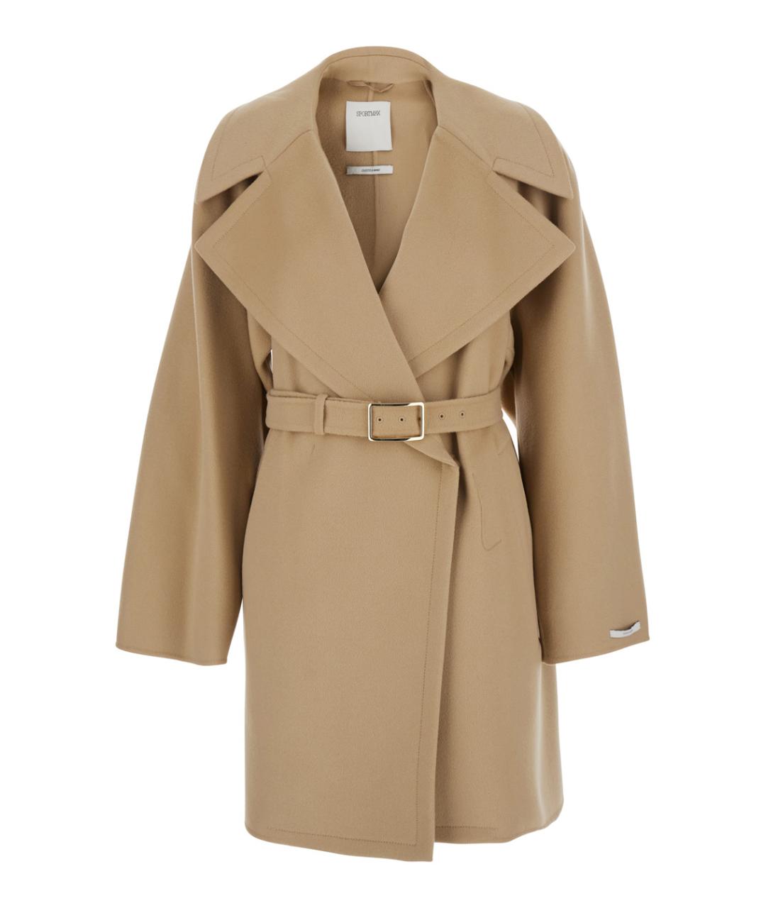 SPORTMAX Бежевое шерстяное пальто, фото 1