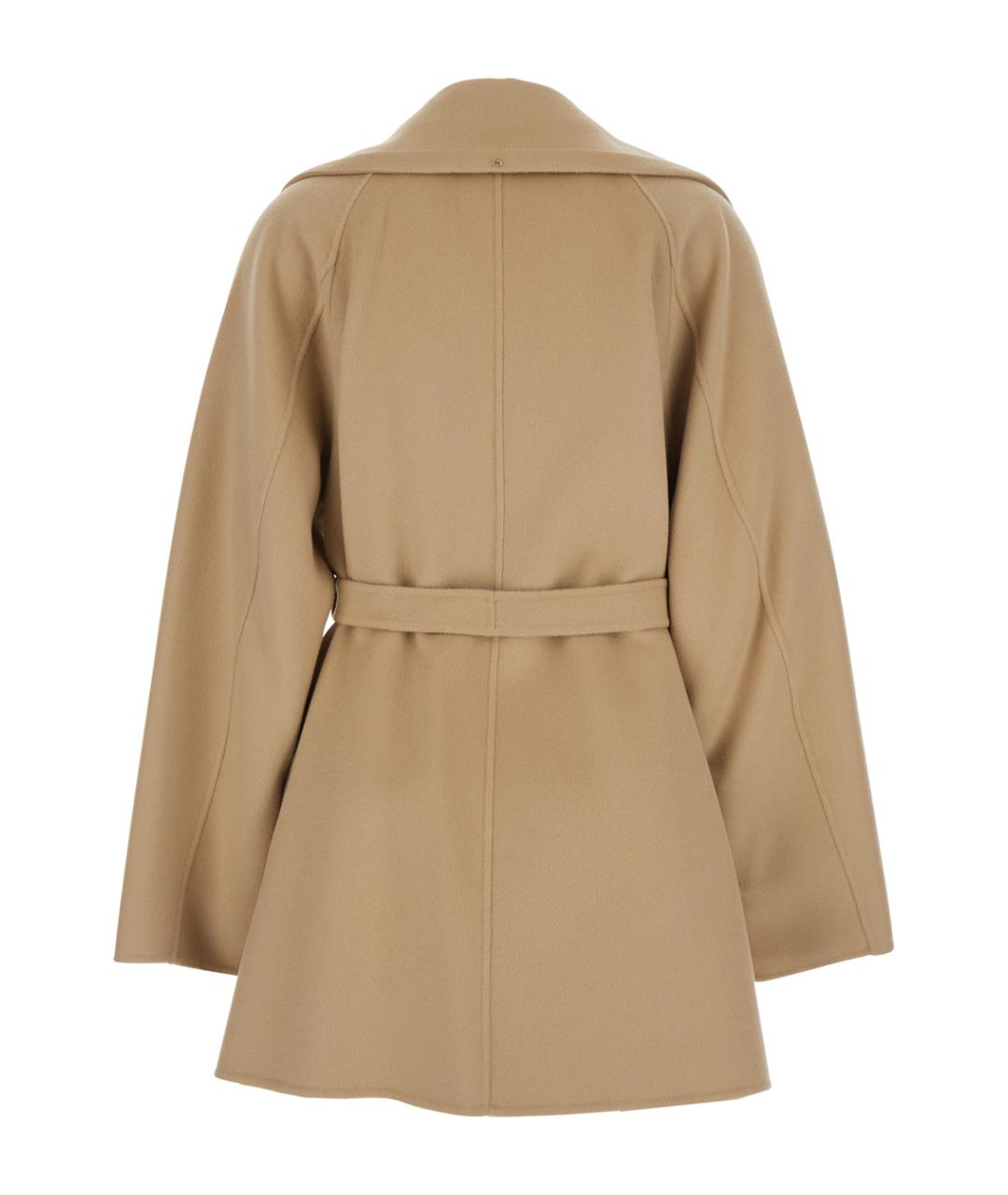 SPORTMAX Бежевое шерстяное пальто, фото 2