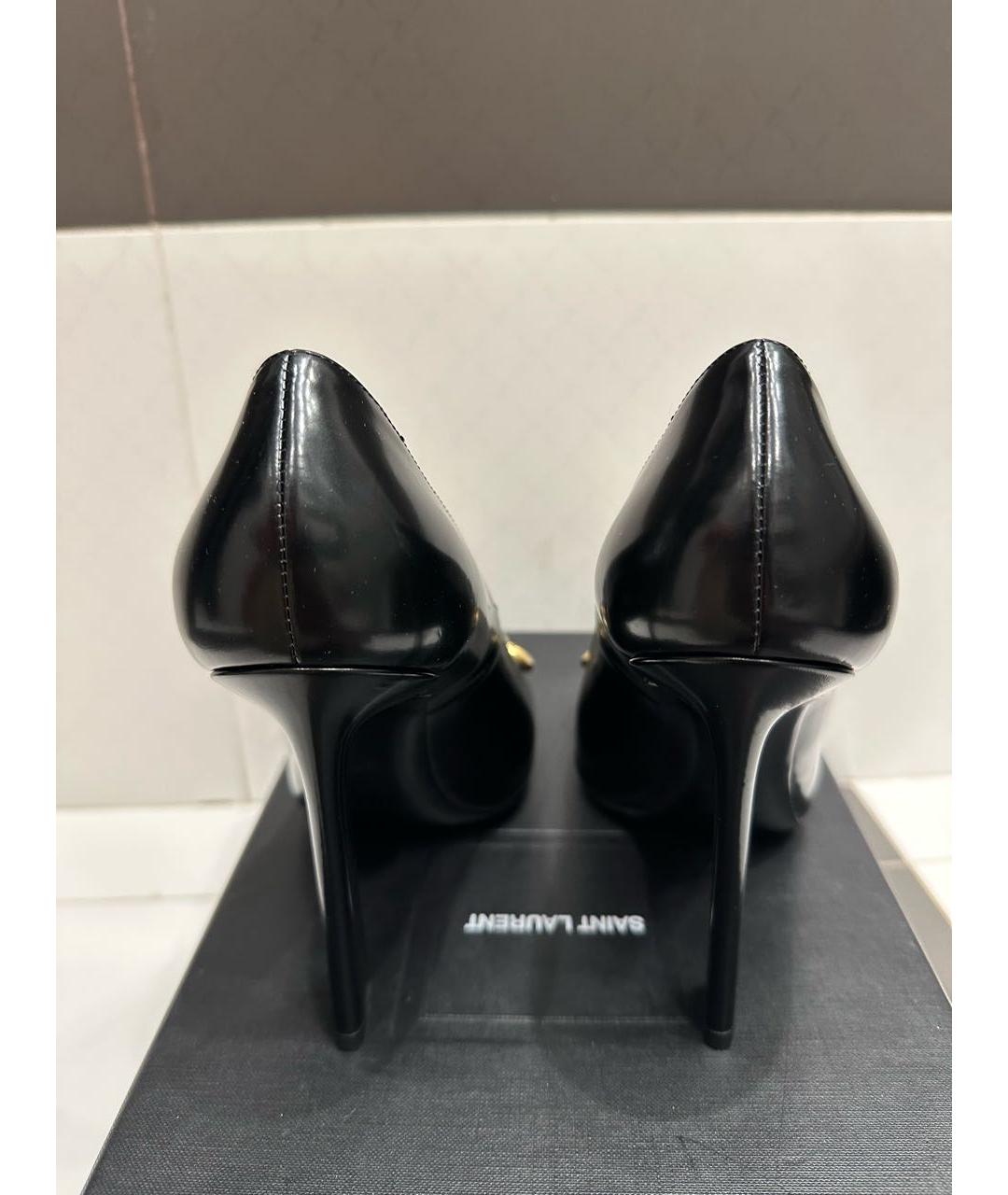 SAINT LAURENT Черные кожаные туфли, фото 4