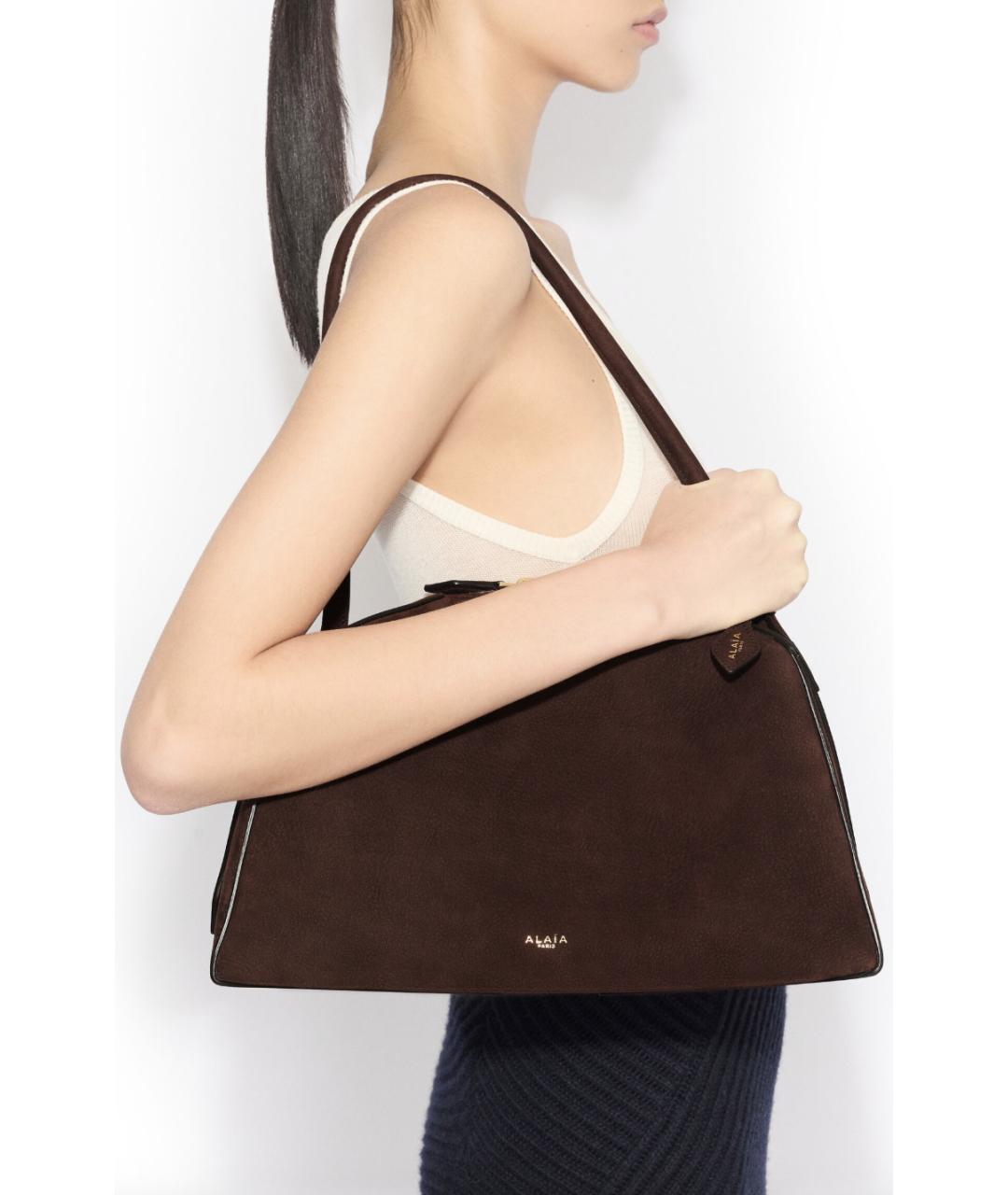 ALAIA Коричневая замшевая сумка через плечо, фото 4