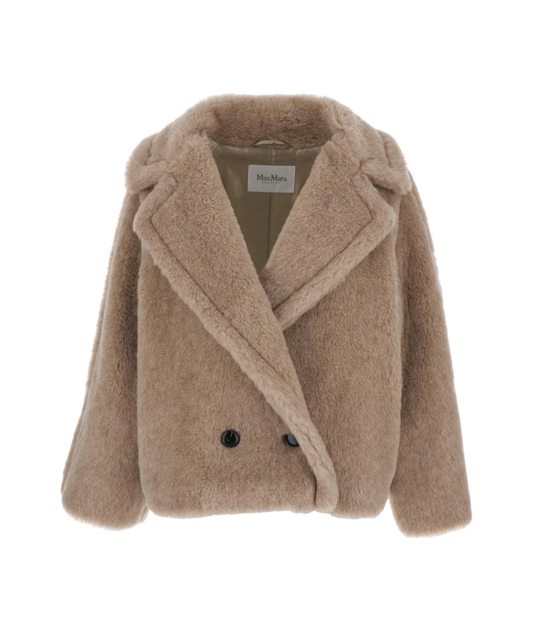 MAX MARA Бежевая шерстяная шуба, фото 1