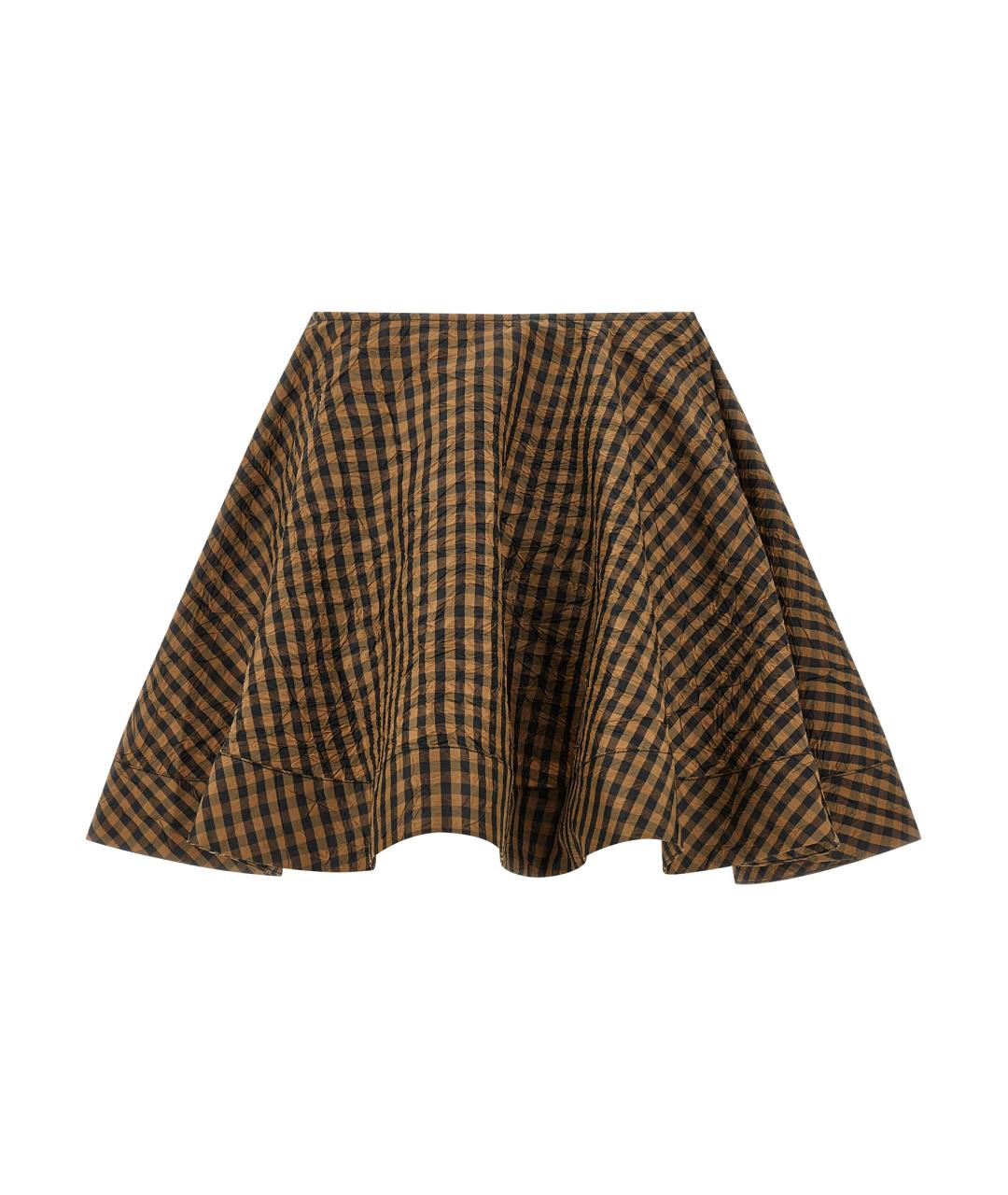 GANNI Коричневая полиэстеровая юбка мини, фото 2