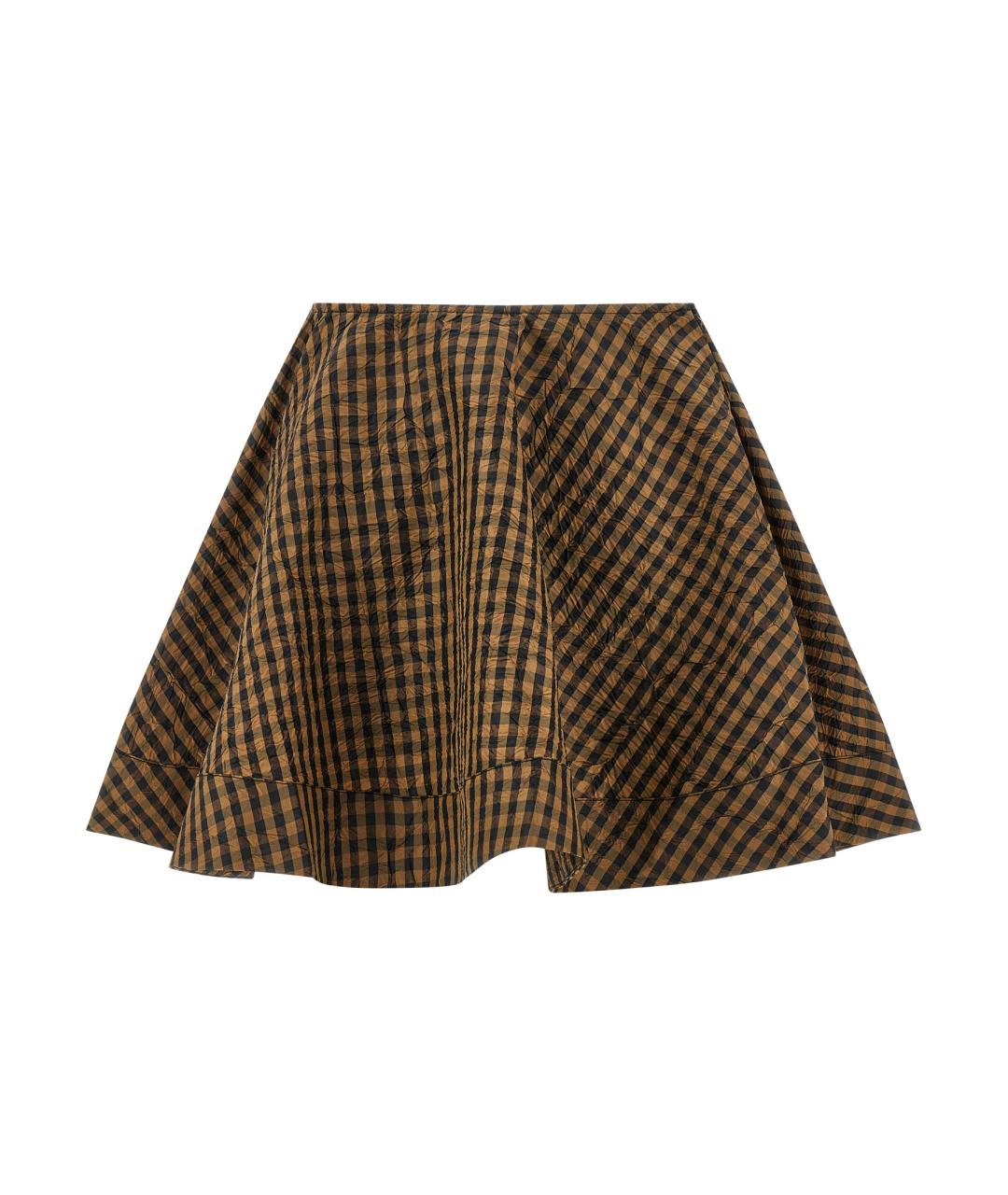 GANNI Коричневая полиэстеровая юбка мини, фото 1