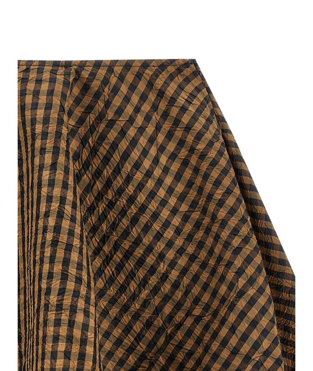 GANNI Коричневая полиэстеровая юбка мини, фото 3