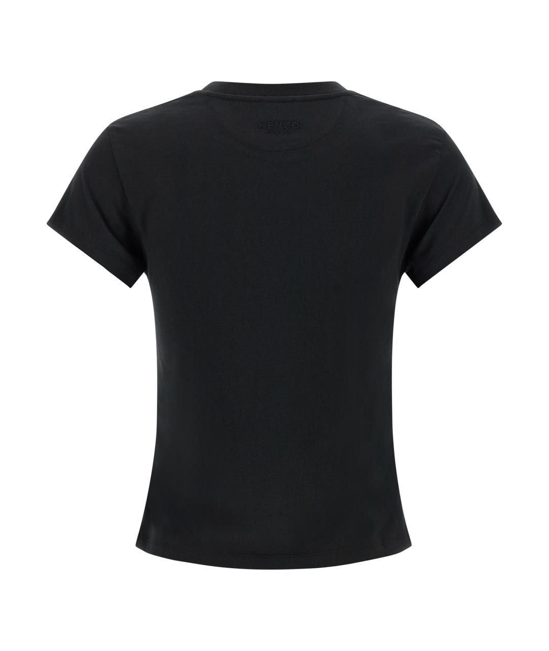 KENZO Черная хлопковая футболка, фото 2