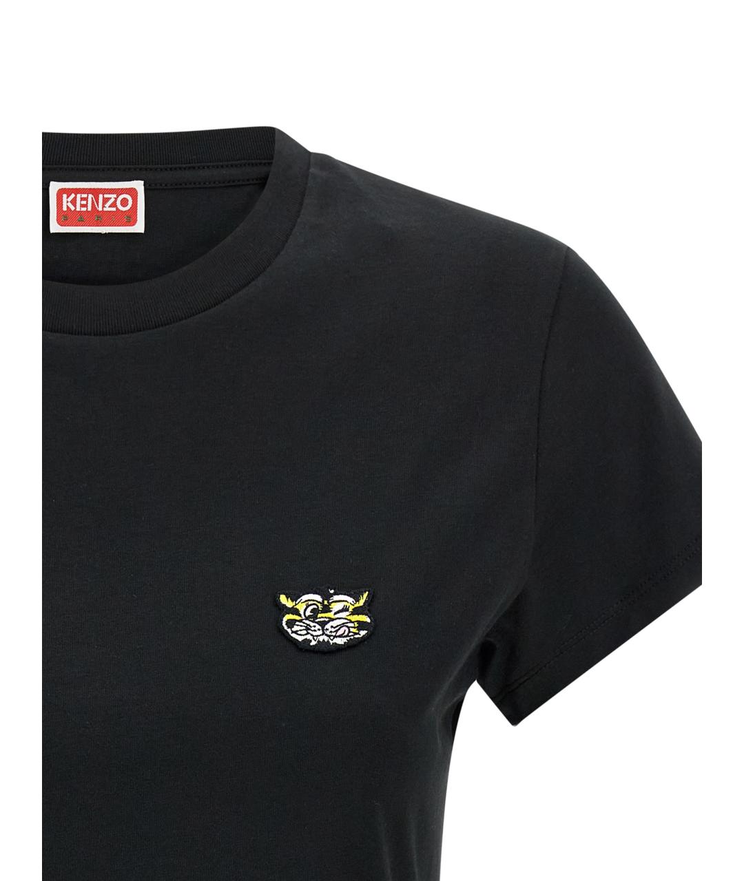 KENZO Черная хлопковая футболка, фото 3