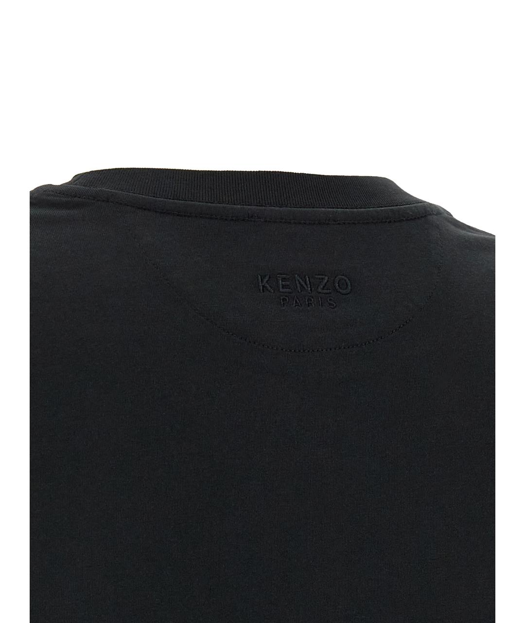 KENZO Черная хлопковая футболка, фото 4