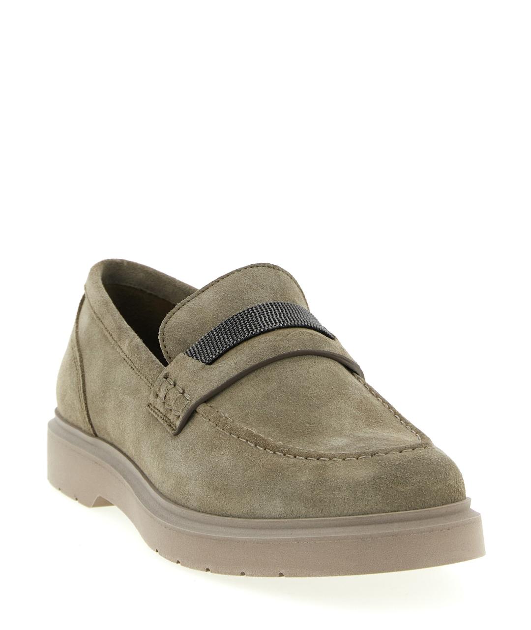 BRUNELLO CUCINELLI Бежевые замшевые лоферы, фото 2