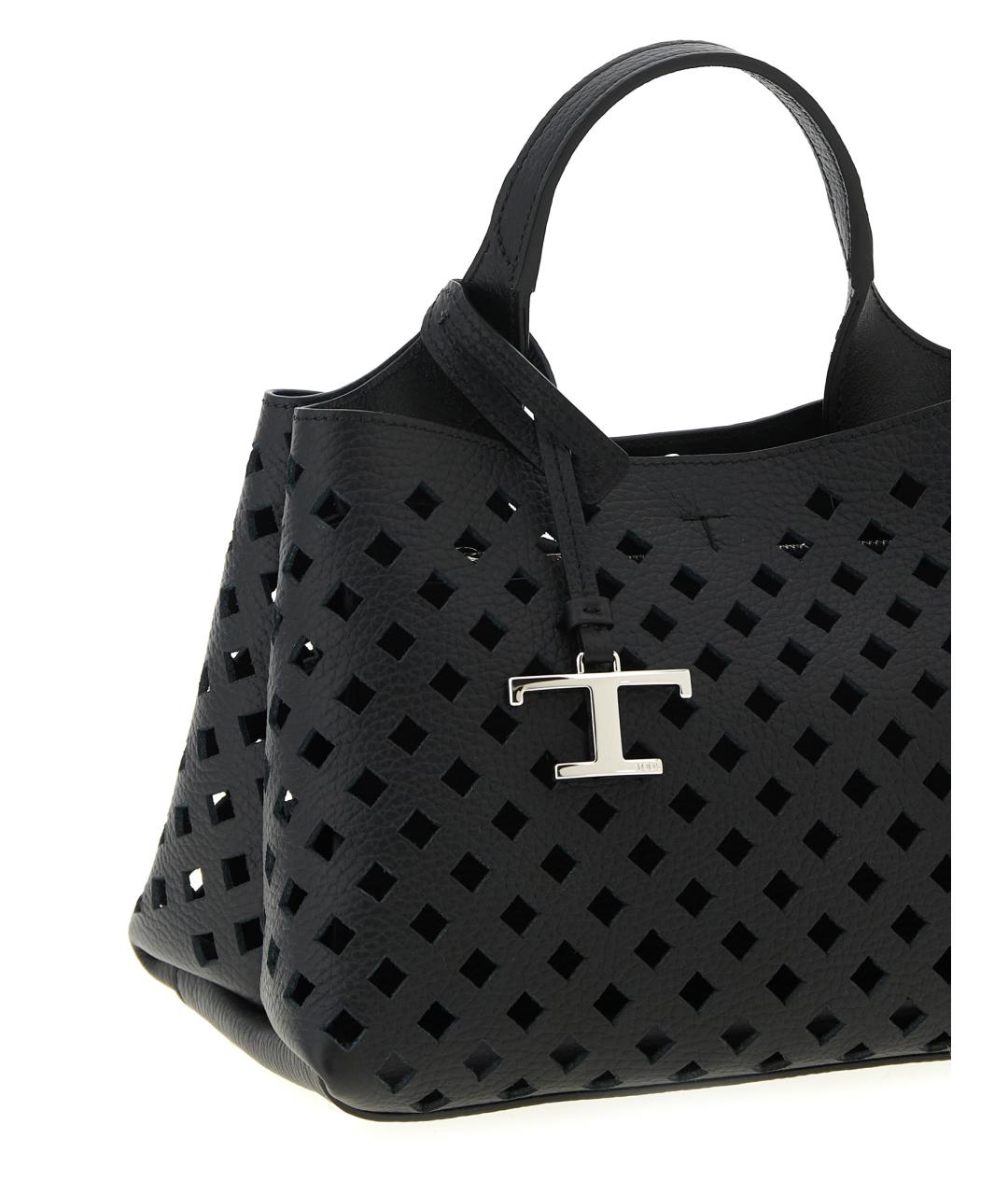 TOD'S Черная кожаная сумка тоут, фото 3