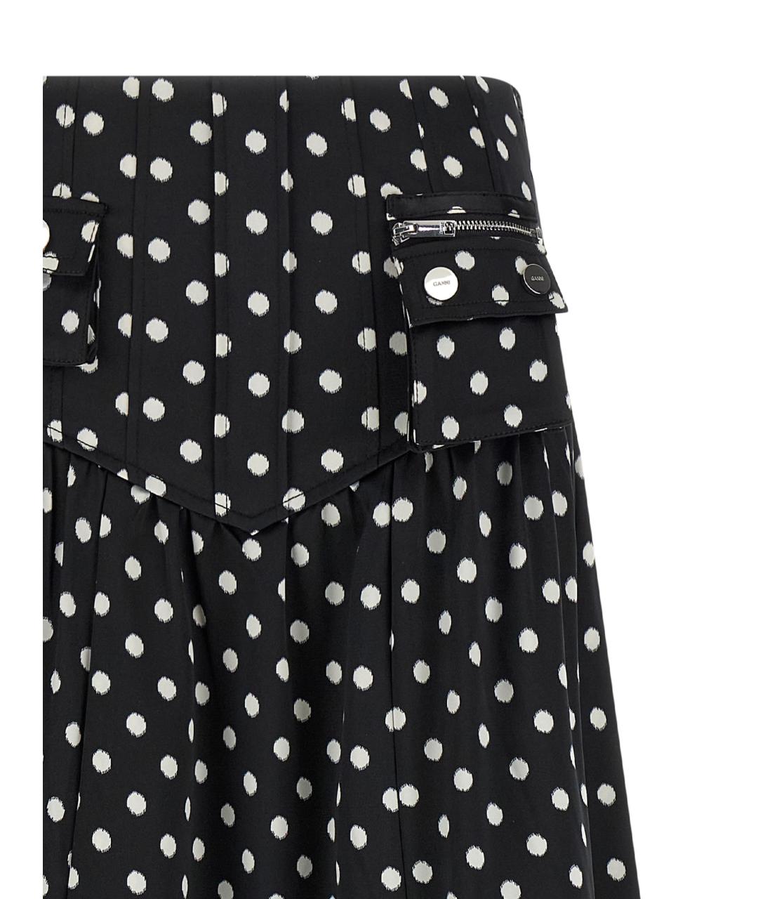 GANNI Черная полиэстеровая юбка макси, фото 3