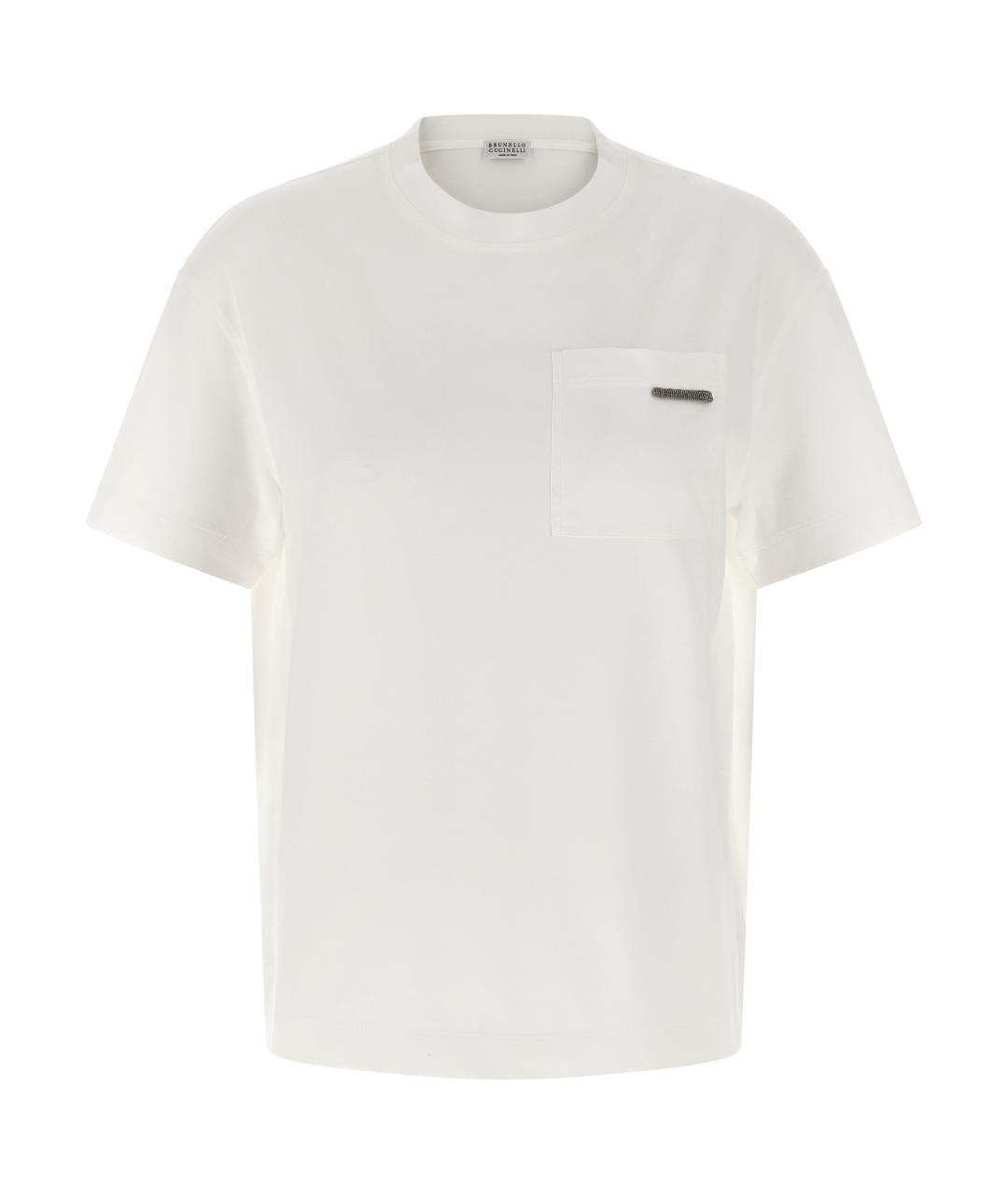 BRUNELLO CUCINELLI Белая хлопковая футболка, фото 1