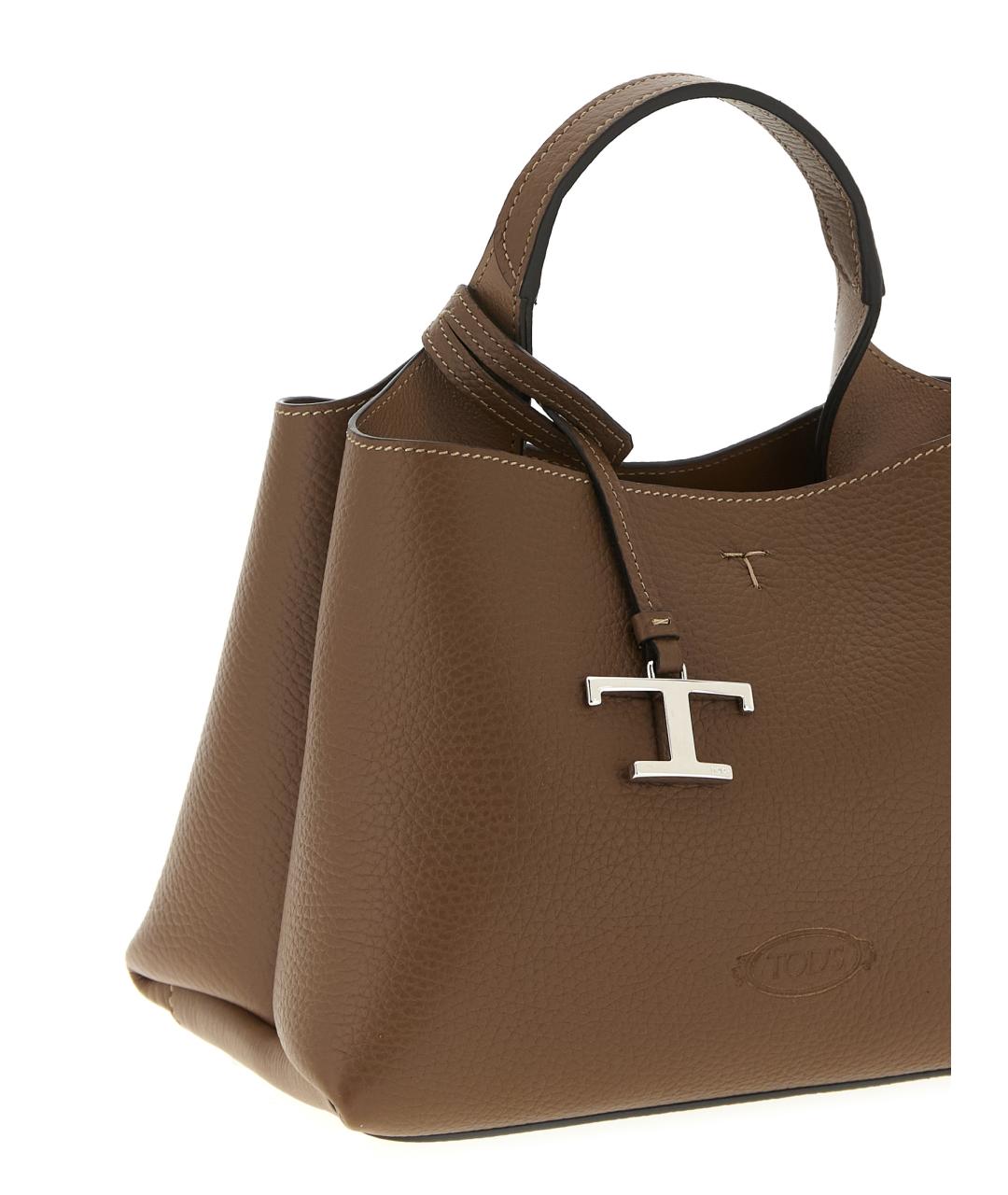 TOD'S Коричневая кожаная сумка тоут, фото 3