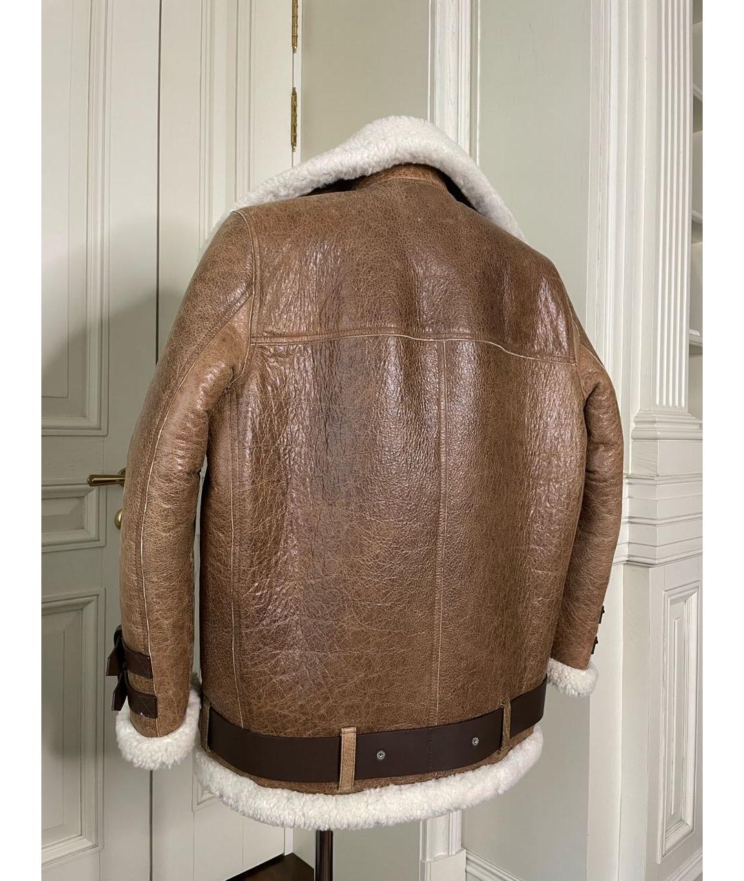 ACNE STUDIOS Бежевая кожаная дубленка, фото 5