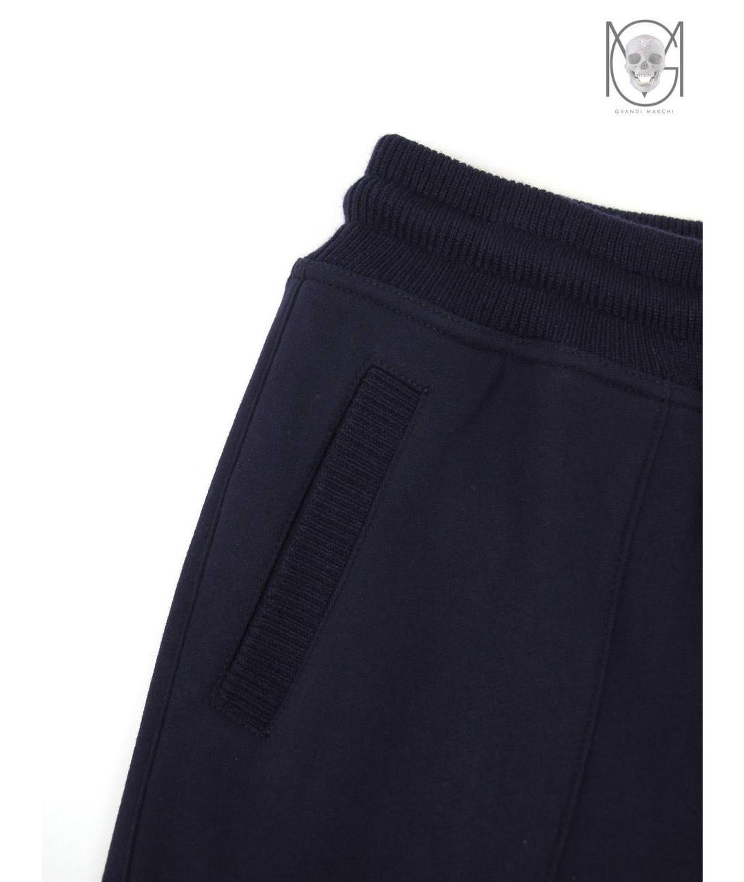 BRUNELLO CUCINELLI Темно-синие хлопковые повседневные брюки, фото 7