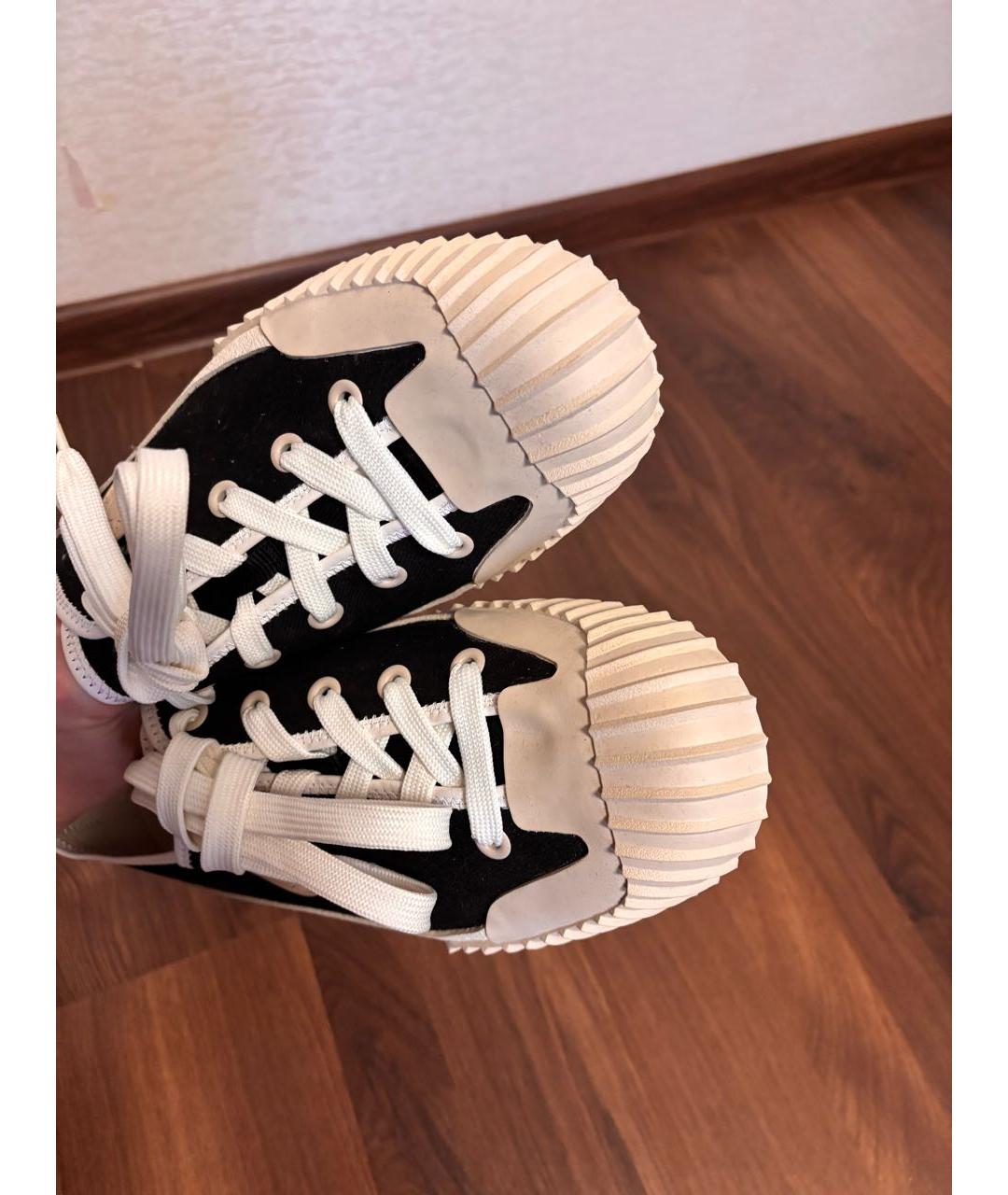 ACNE STUDIOS Черные текстильные низкие кроссовки / кеды, фото 3