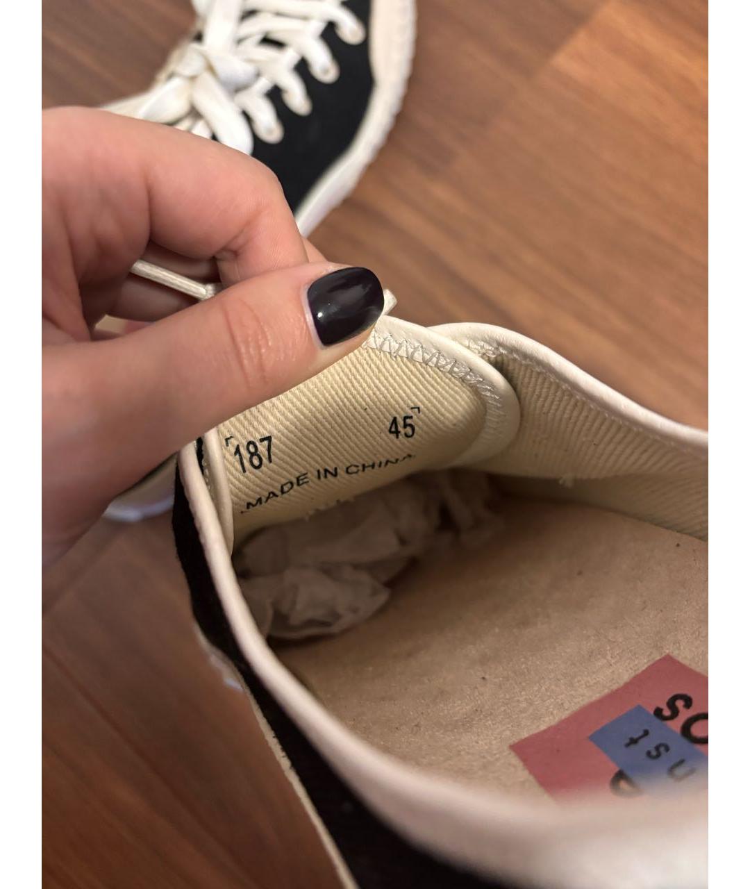 ACNE STUDIOS Черные текстильные низкие кроссовки / кеды, фото 6