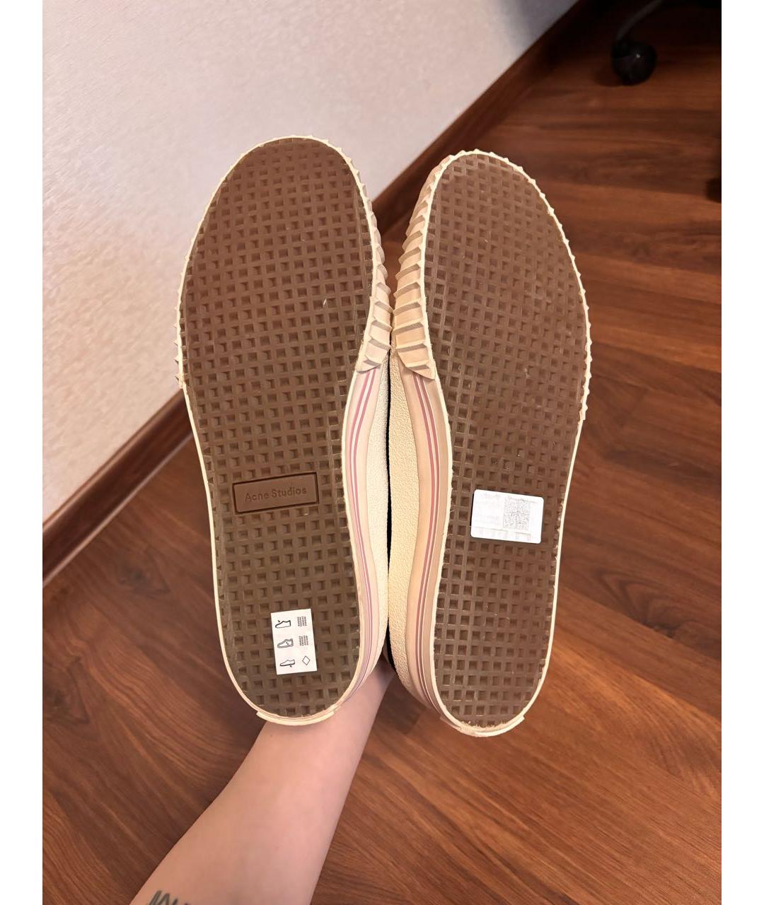 ACNE STUDIOS Черные текстильные низкие кроссовки / кеды, фото 4