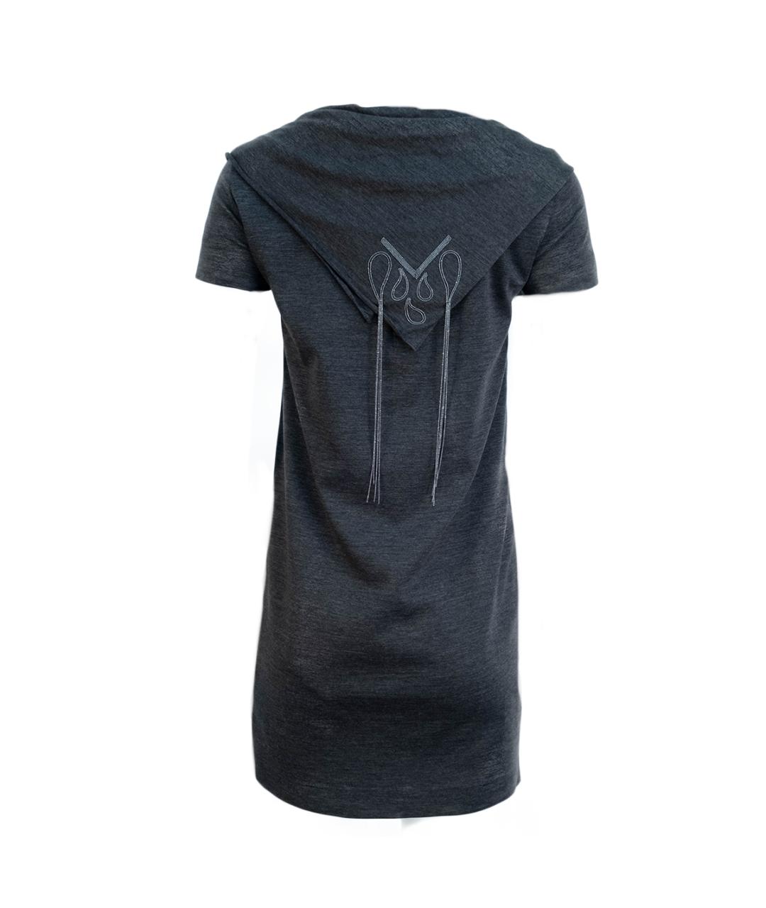 BRUNELLO CUCINELLI Коричневое хлопковое повседневное платье, фото 2