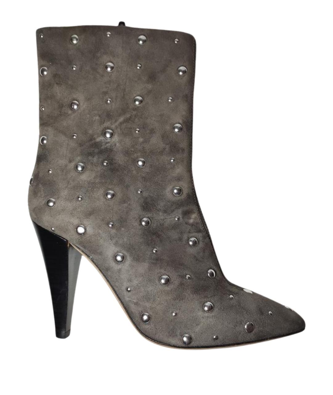 IRO Серые кожаные ботильоны, фото 1