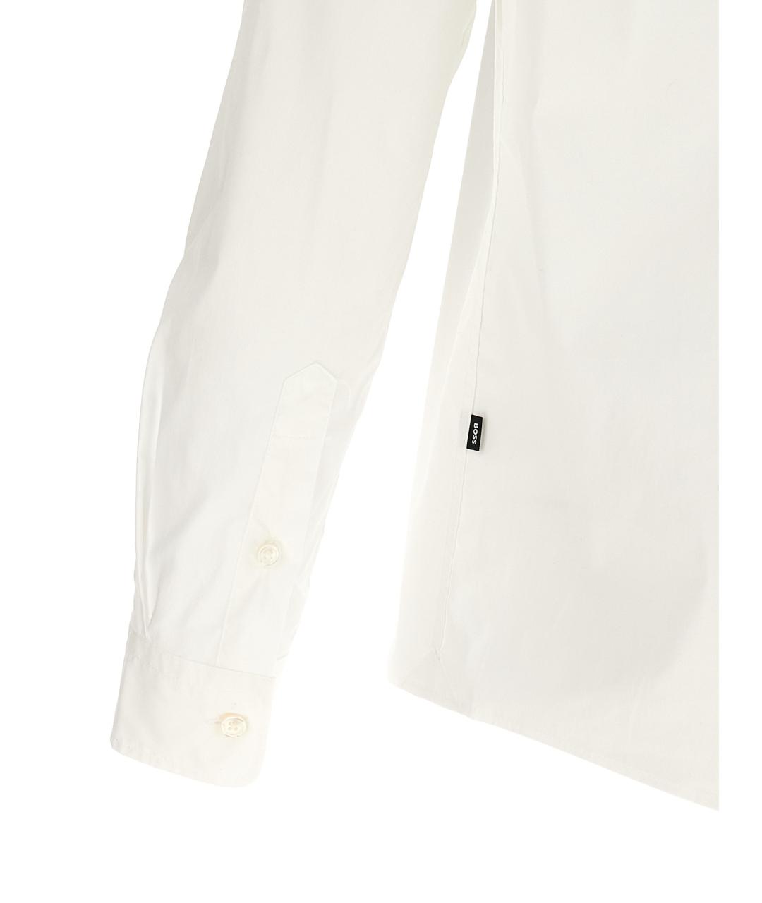 HUGO BOSS Белая хлопковая классическая рубашка, фото 4