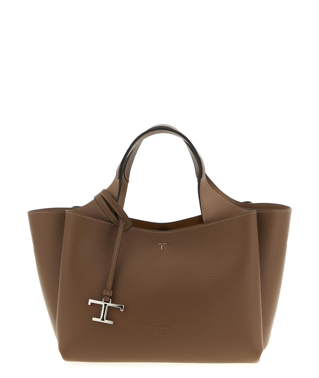 TOD'S Коричневая кожаная сумка тоут, фото 1