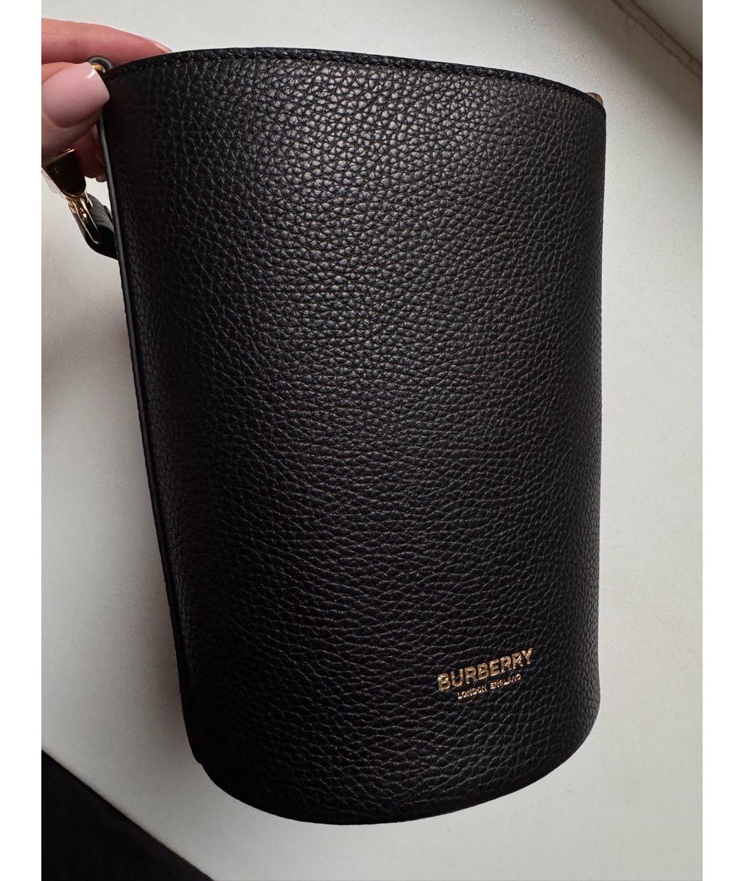 BURBERRY Черная кожаная сумка через плечо, фото 2