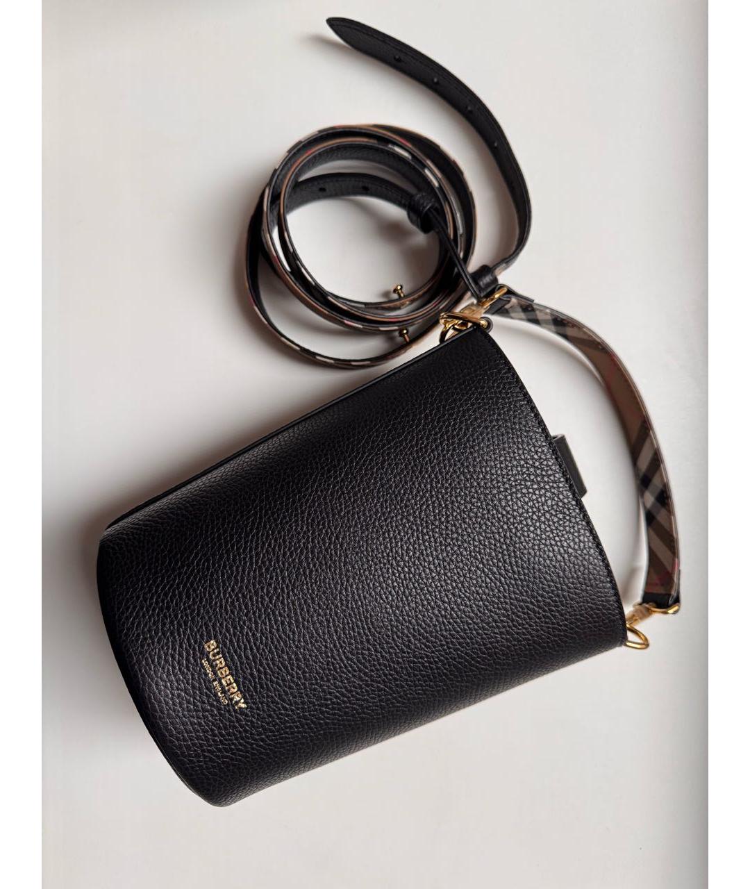 BURBERRY Черная кожаная сумка через плечо, фото 5