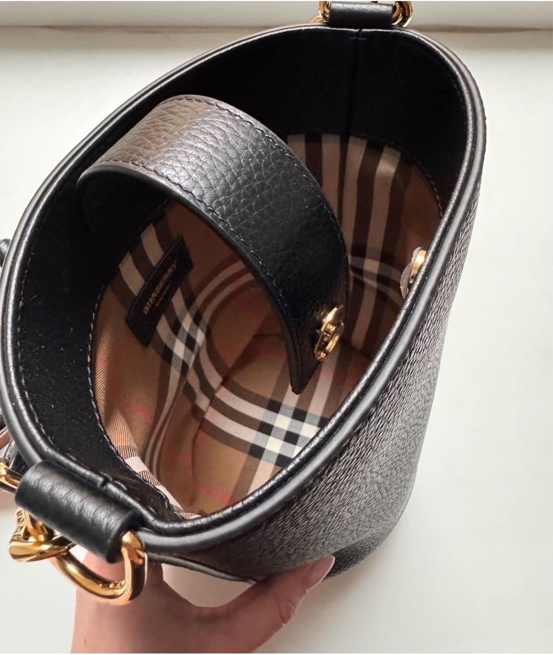 BURBERRY Черная кожаная сумка через плечо, фото 4