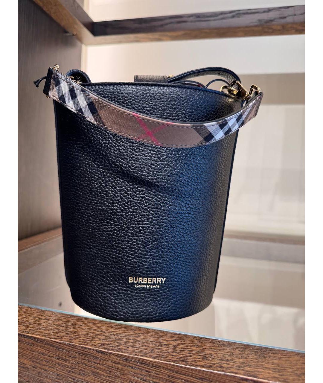 BURBERRY Черная кожаная сумка через плечо, фото 6