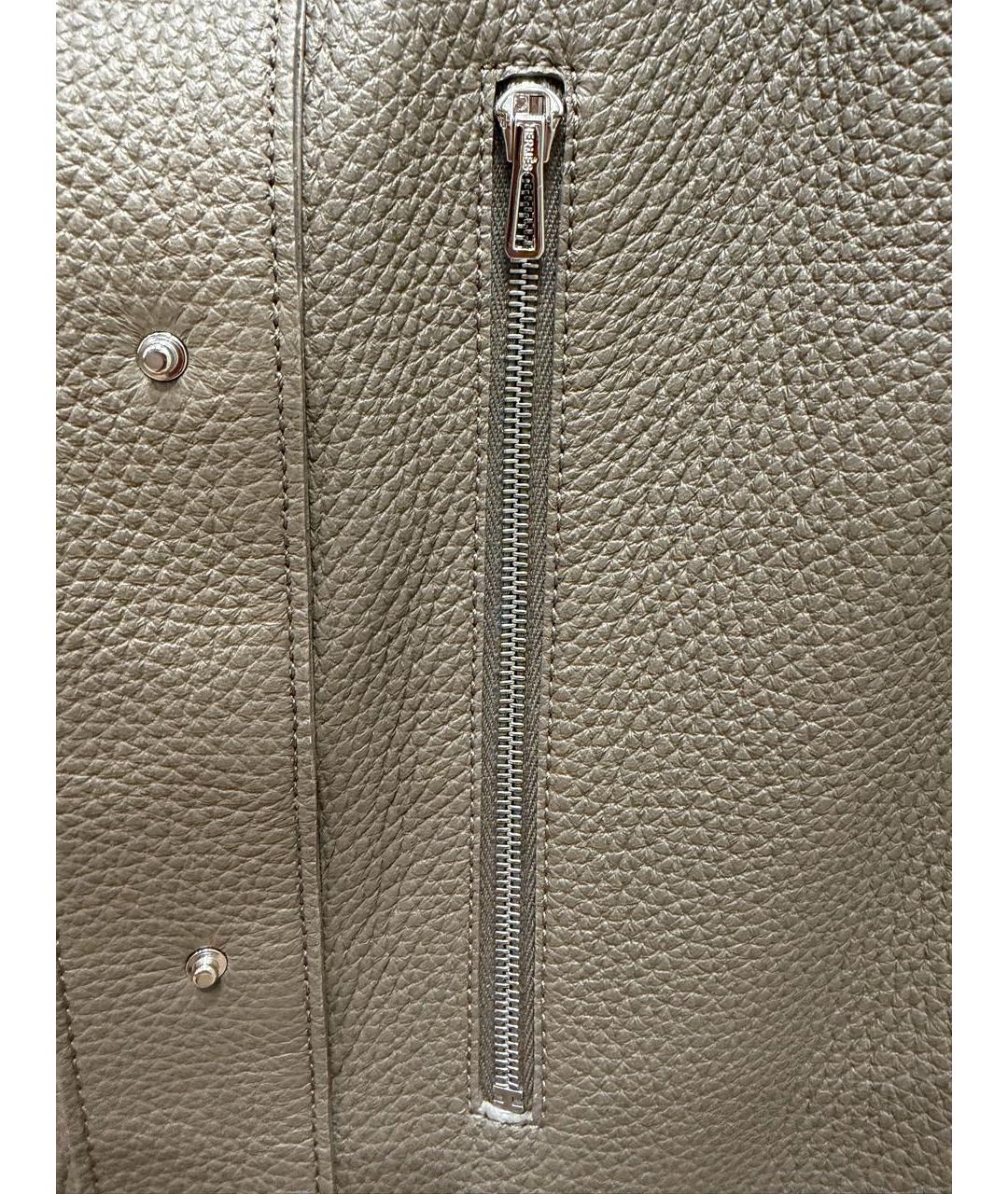 HERMES Бежевый кожаный жилет, фото 4