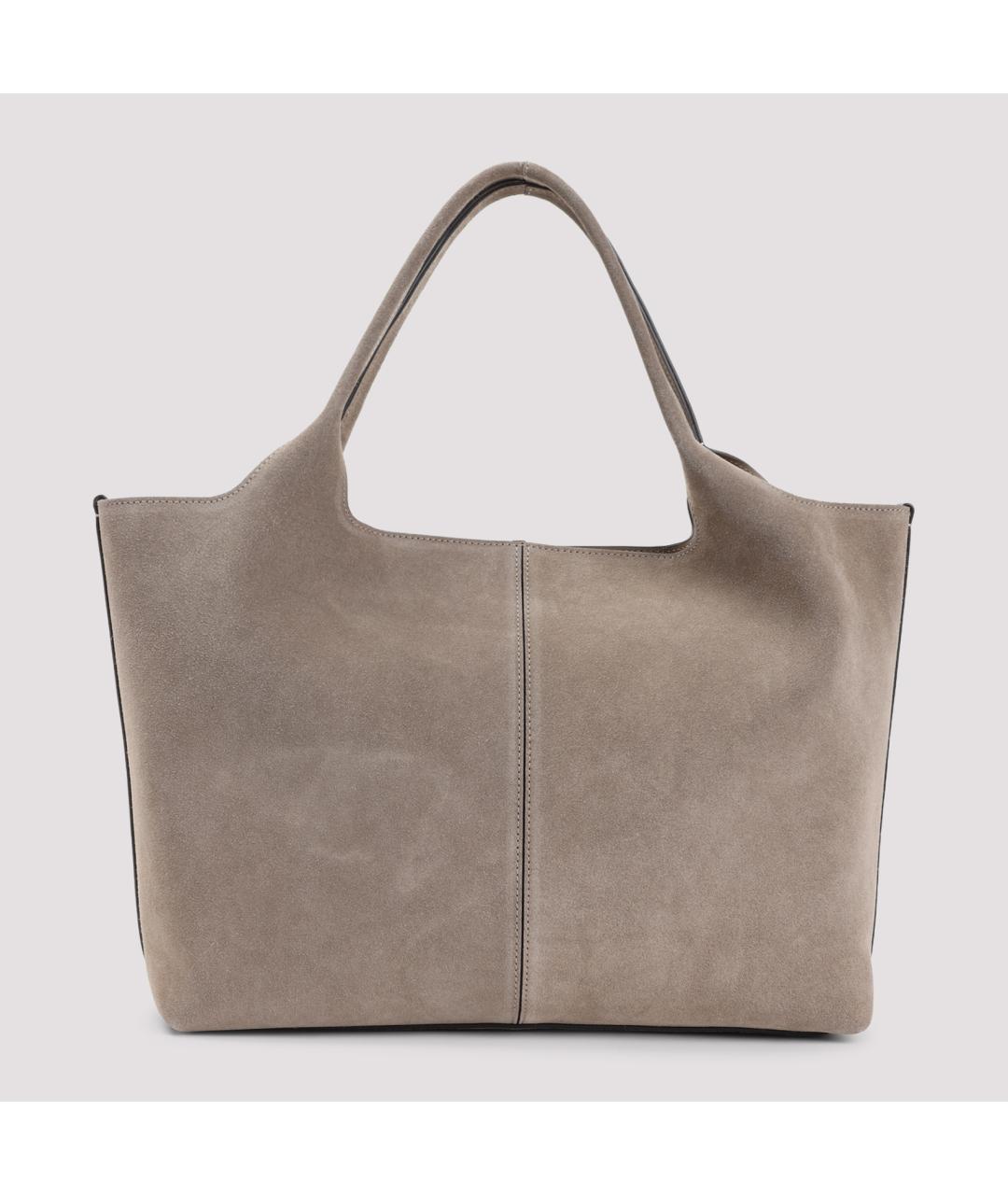 TOD'S Бежевая замшевая сумка тоут, фото 2