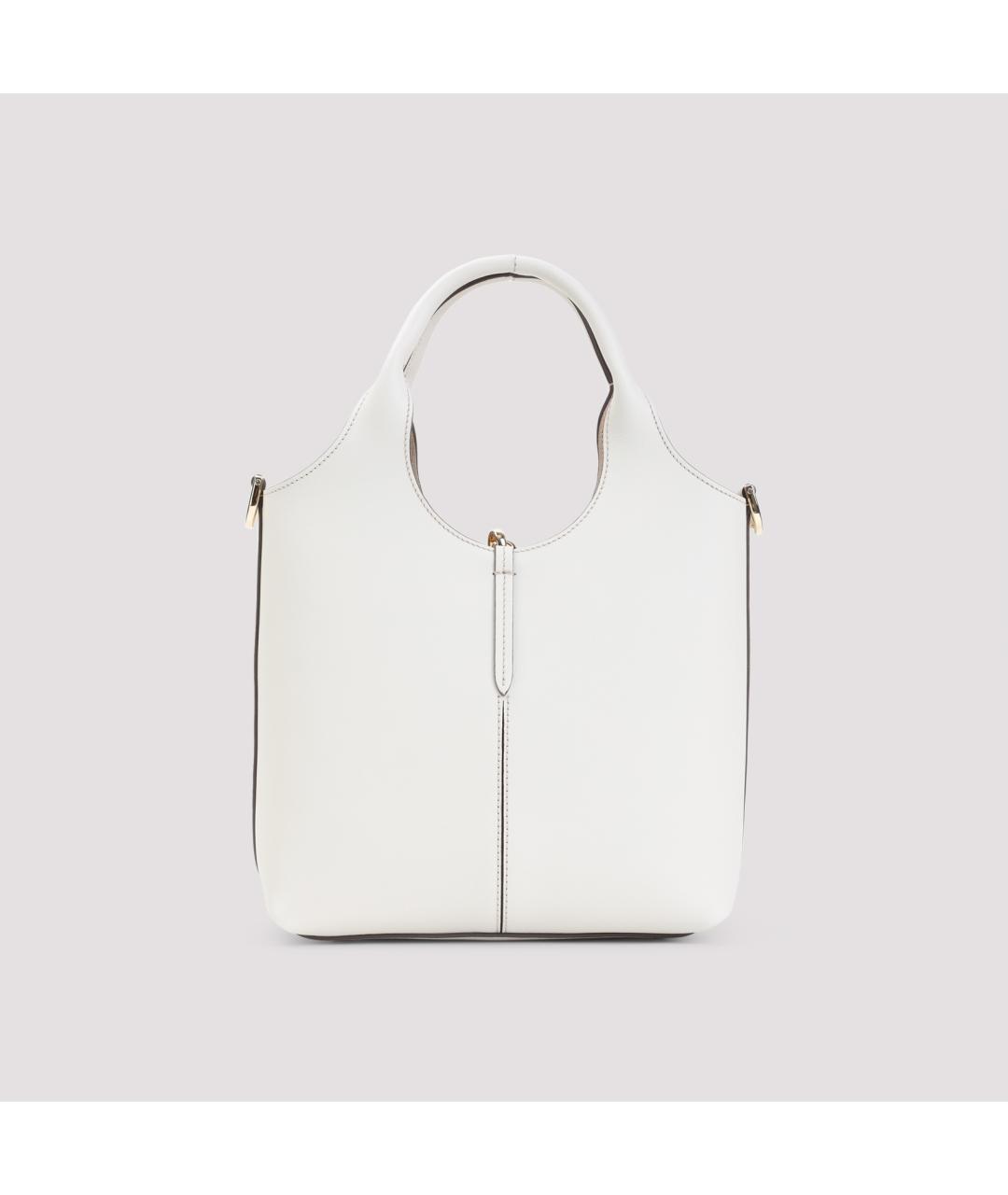 TOD'S Белая кожаная сумка с короткими ручками, фото 2