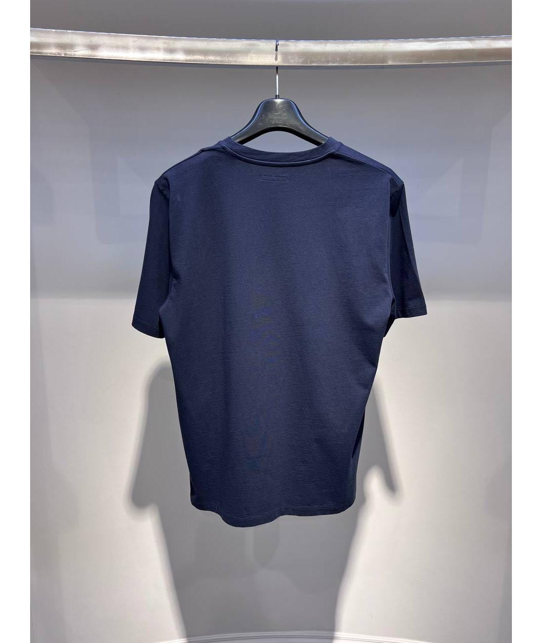 JACOB COHEN Темно-синяя хлопковая футболка, фото 2