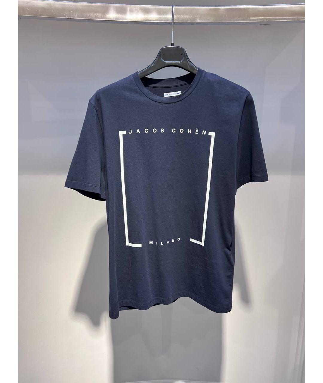 JACOB COHEN Темно-синяя хлопковая футболка, фото 3