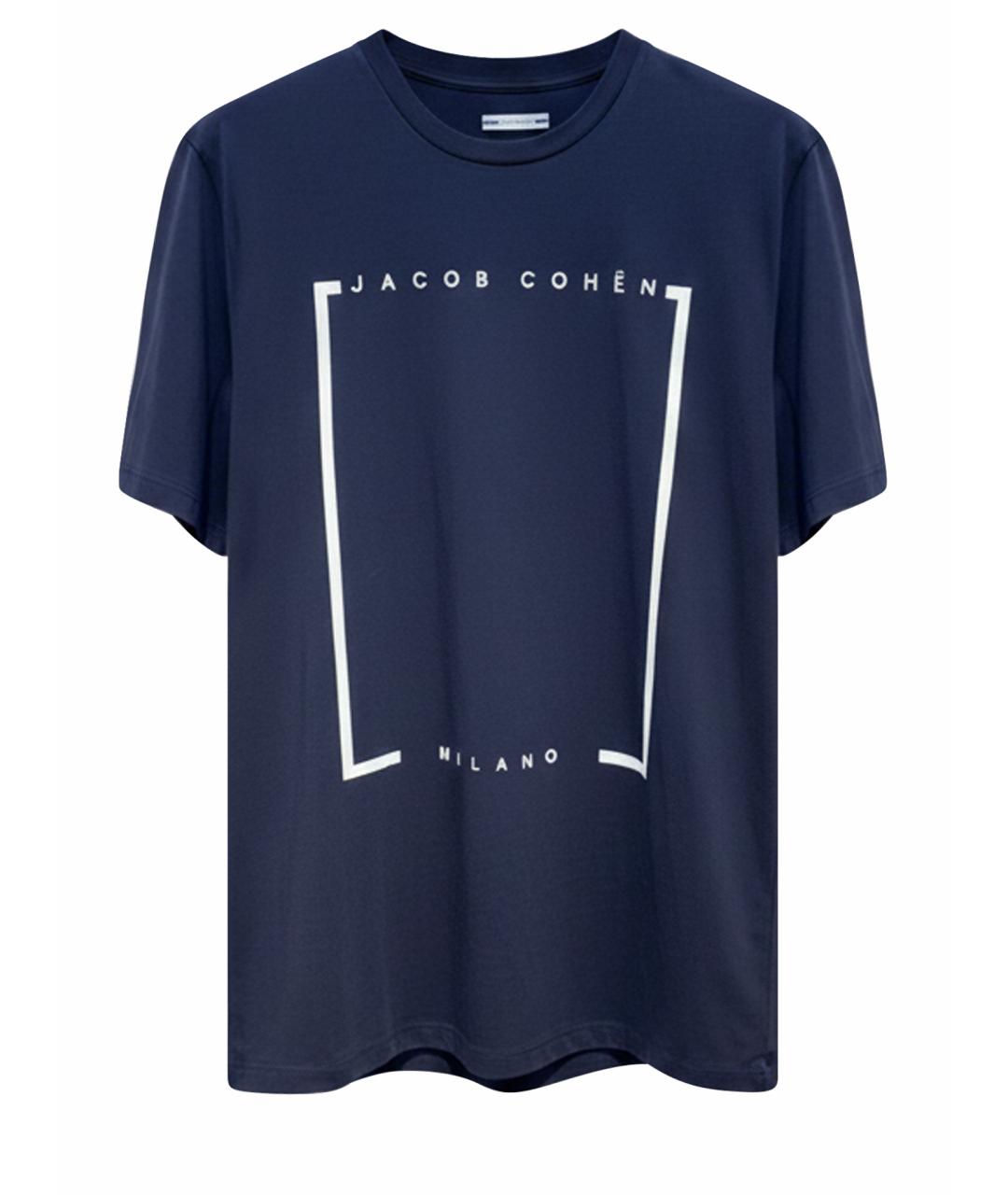 JACOB COHEN Темно-синяя хлопковая футболка, фото 1