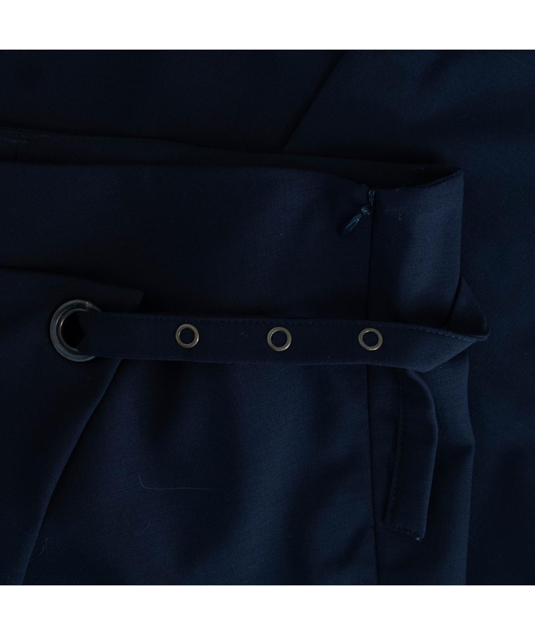 BRUNELLO CUCINELLI Темно-синяя шерстяная юбка миди, фото 4